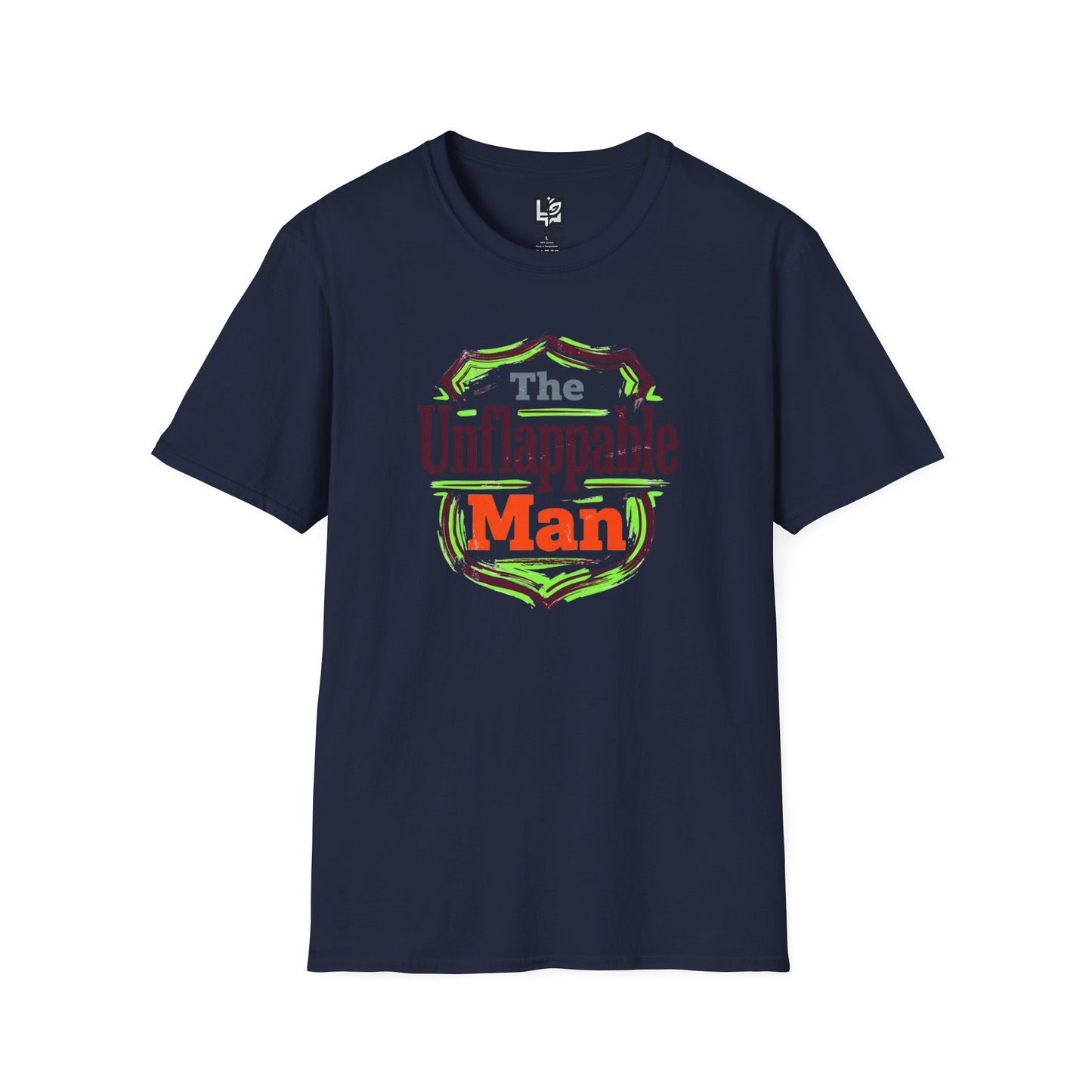 The Unflappable Man T-Shirt — Funny Retro Badge Graphic Tee