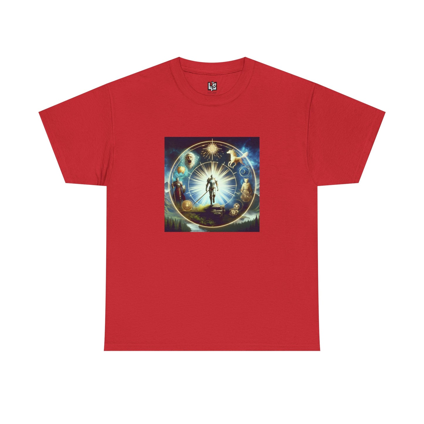 Cosmic Connection Unisex Heavy Cotton Tee - Celestial Design for Star Lovers