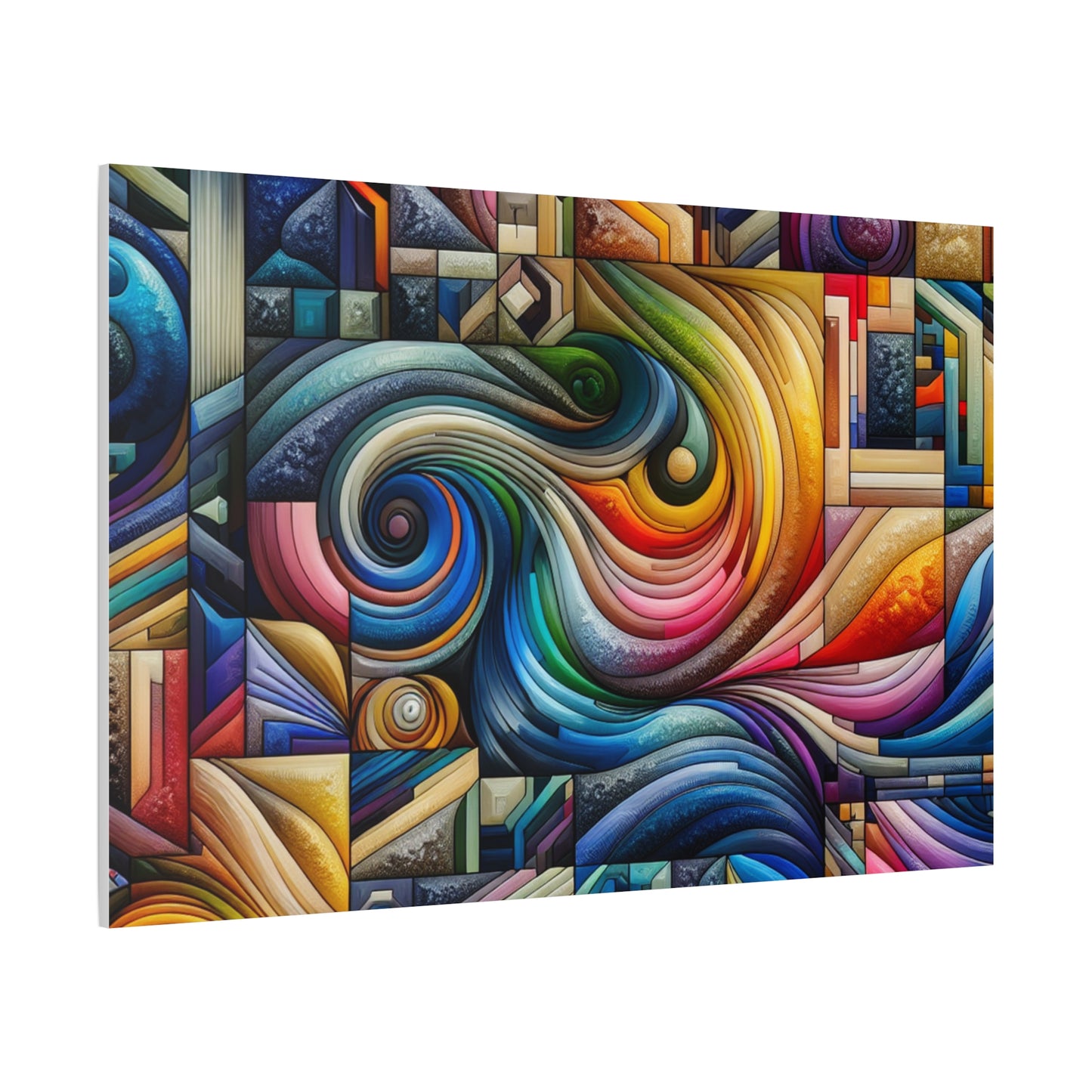 Vibrant Abstract Swirl Matte Canvas Art - Colorful Home Decor