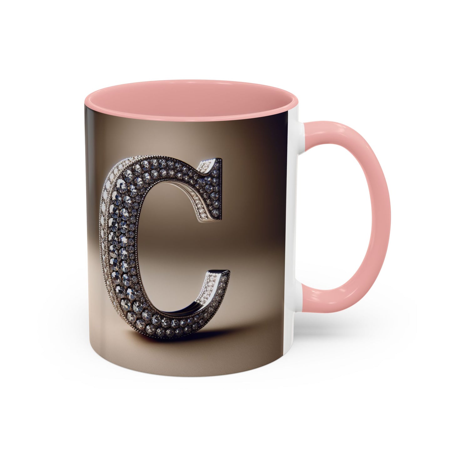 Elegant Initial 'C' Accent Coffee Mug - 11oz & 15oz Ceramics for Personalized Gifts