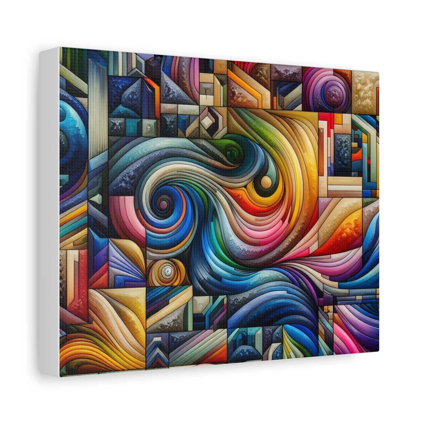 Vibrant Abstract Swirl Matte Canvas Art - Colorful Home Decor