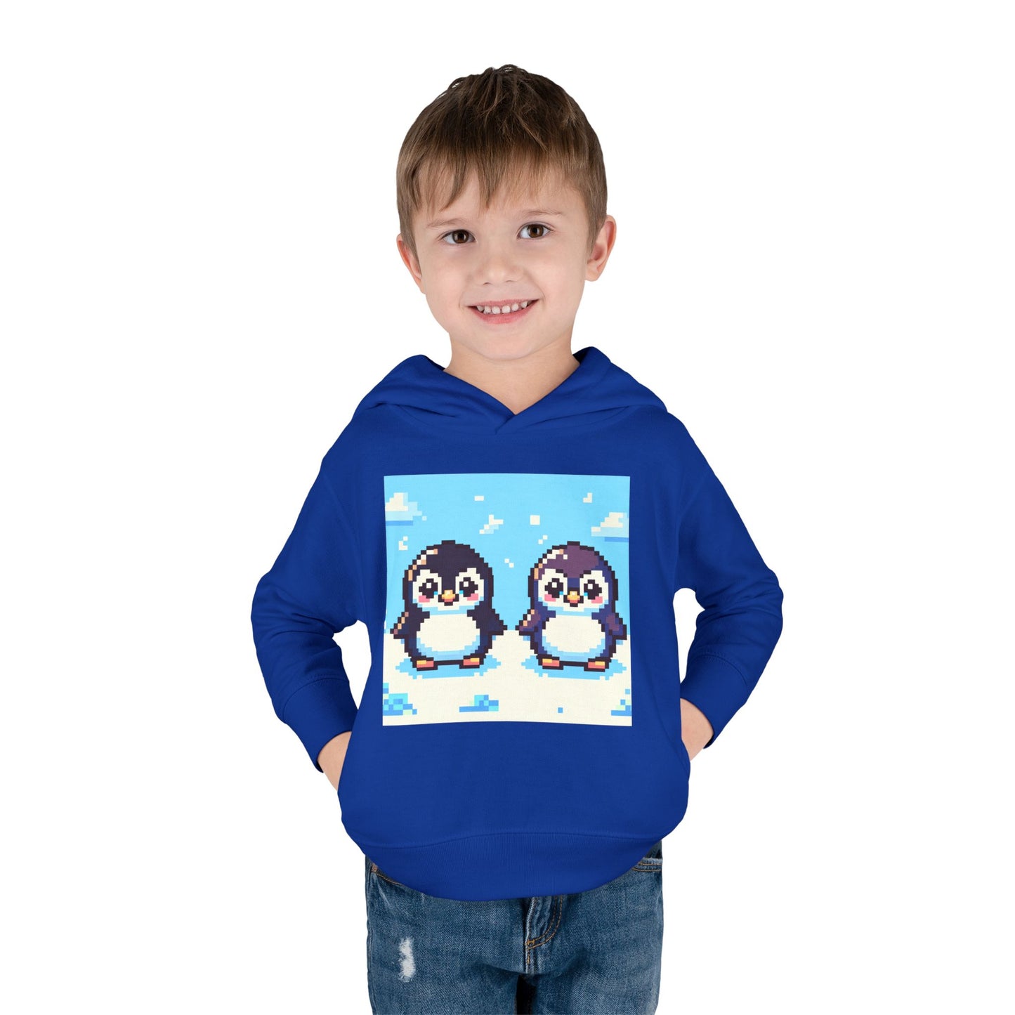 Cute Penguin Toddler Pullover Fleece Hoodie - Perfect for Winter Playtime