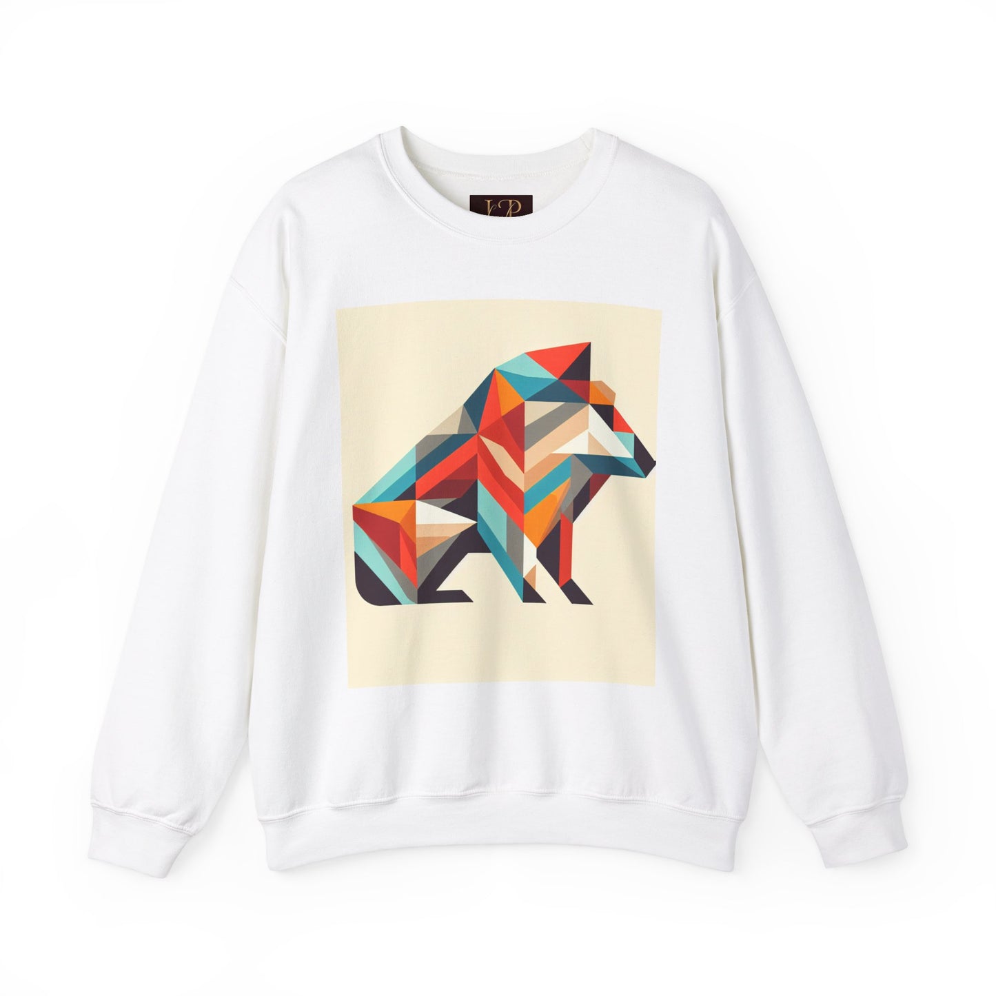 Geometric Wolf Crewneck Sweatshirt - Inspirational Quote Apparel