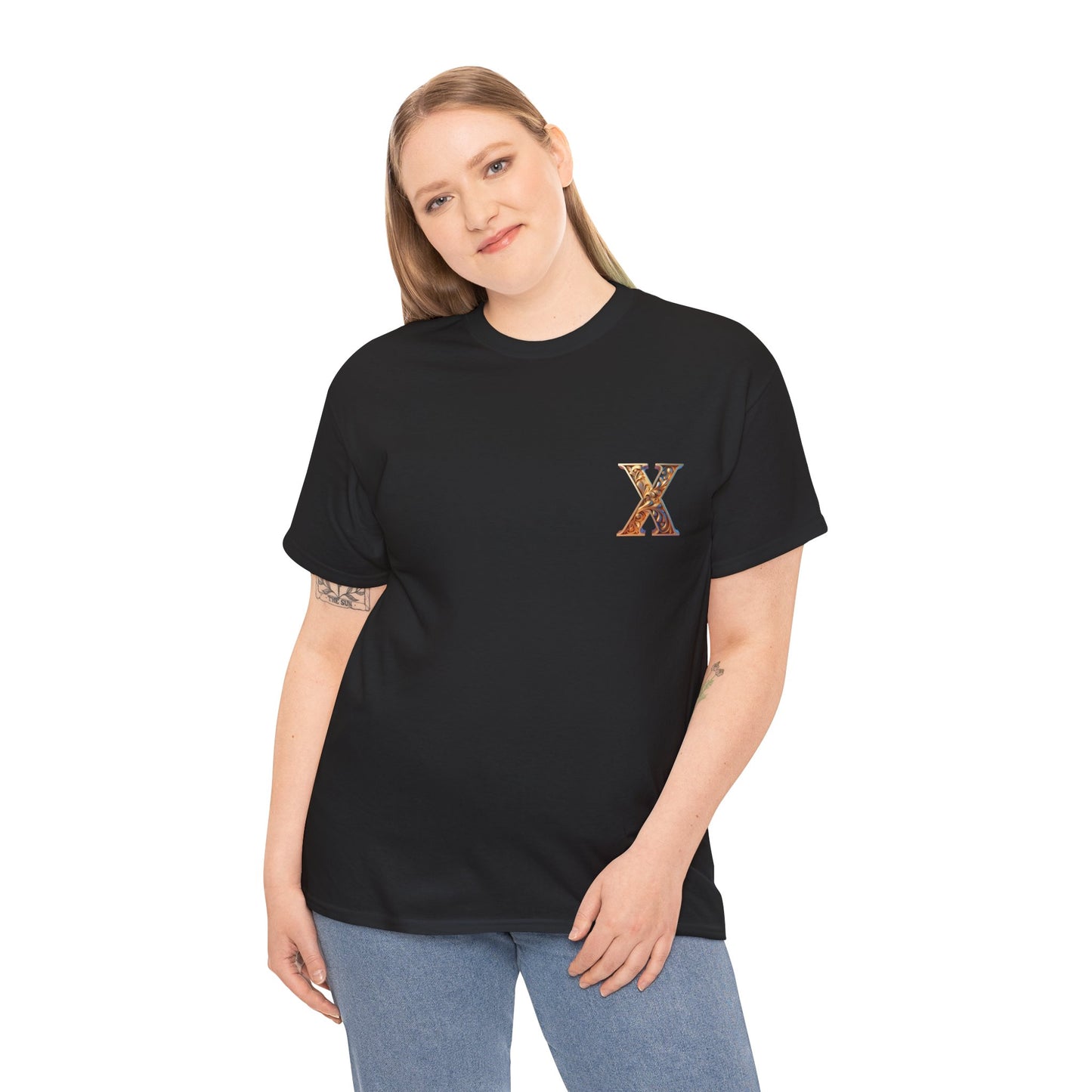 Unisex Heavy Cotton Tee - Stylish 'X' Graphic Shirt for Everyday Wear