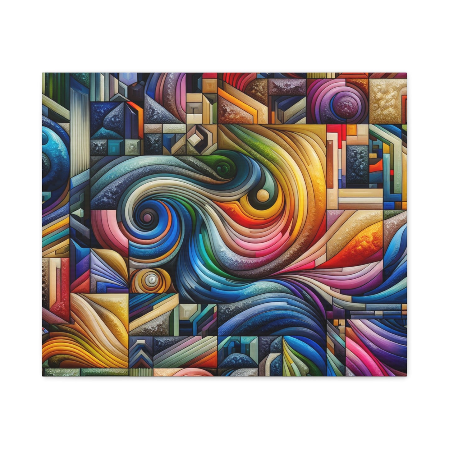 Vibrant Abstract Swirl Matte Canvas Art - Colorful Home Decor
