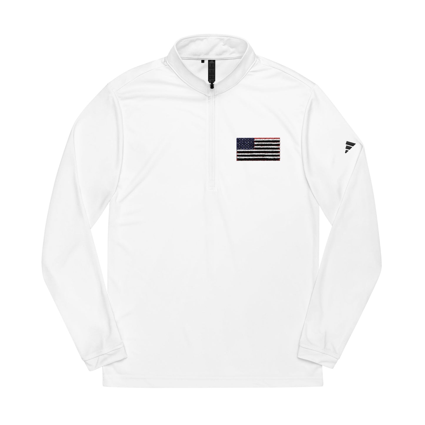 adidas® Embroidered American Flag Quarter-Zip Pullover