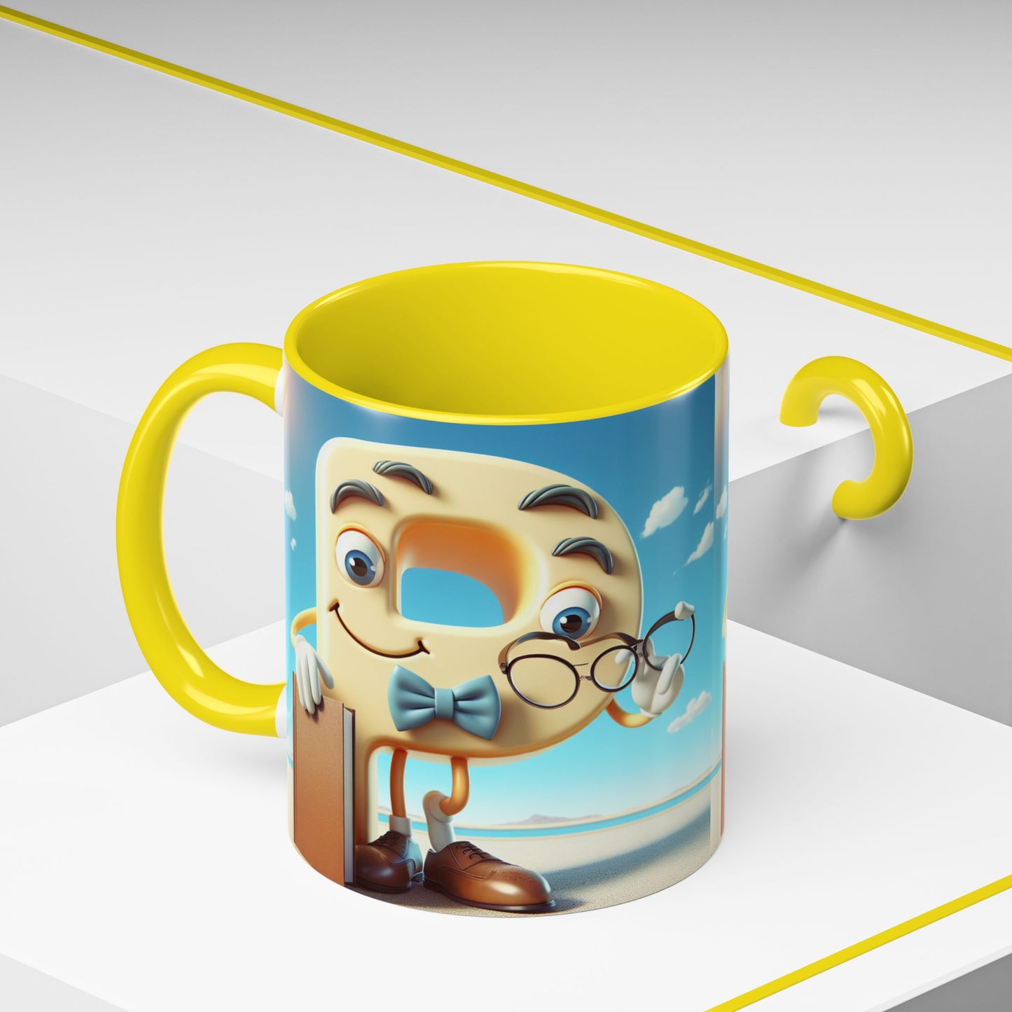 Cheerful Cartoon Character Accent Coffee Mug - Perfect for Gift Giving