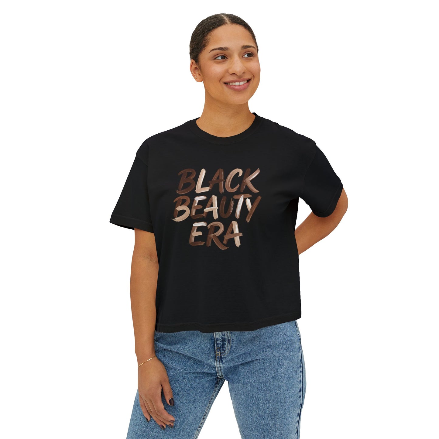 Black Beauty Era Boxy Tee — Women's Empowerment Graphic Shirt
