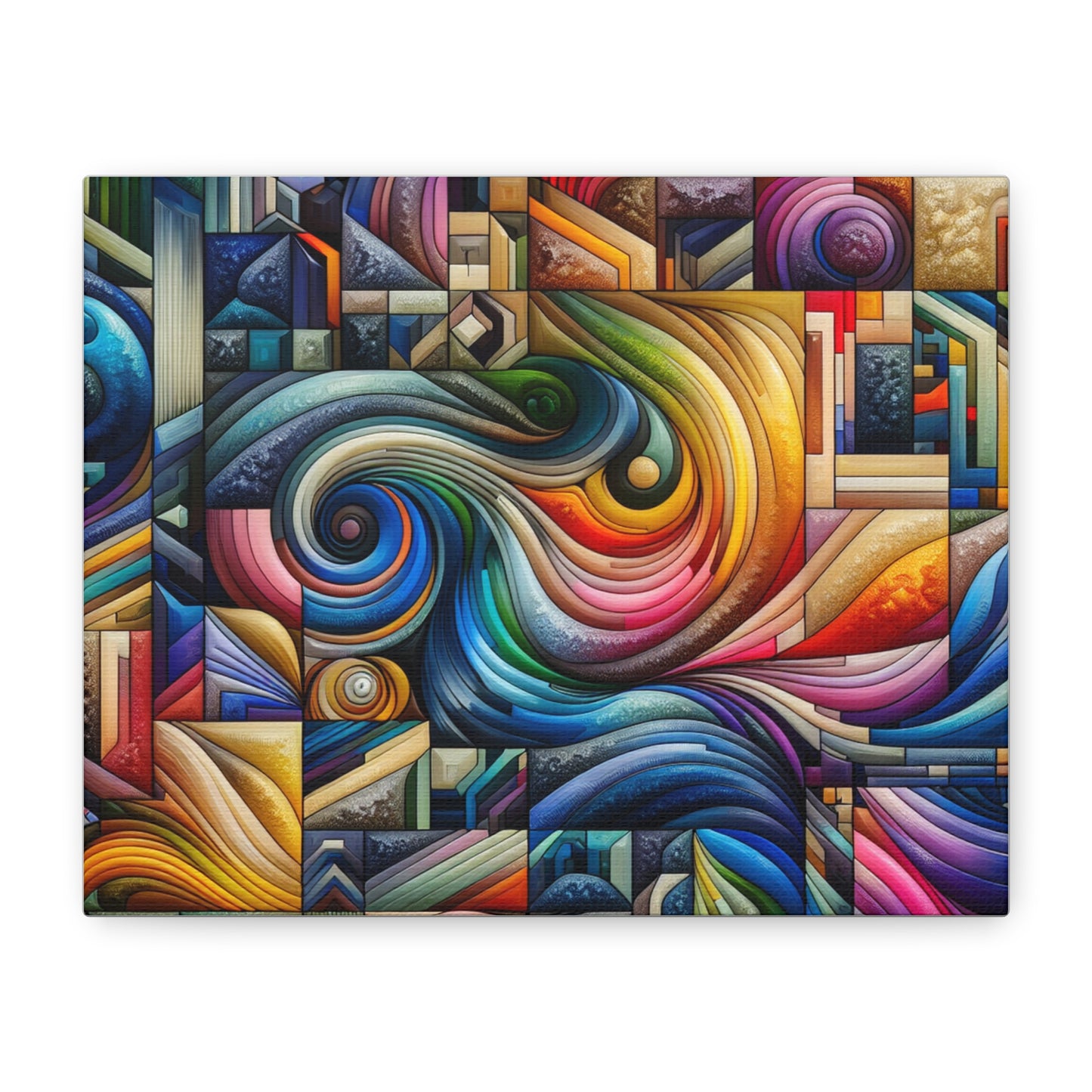 Vibrant Abstract Swirl Matte Canvas Art - Colorful Home Decor