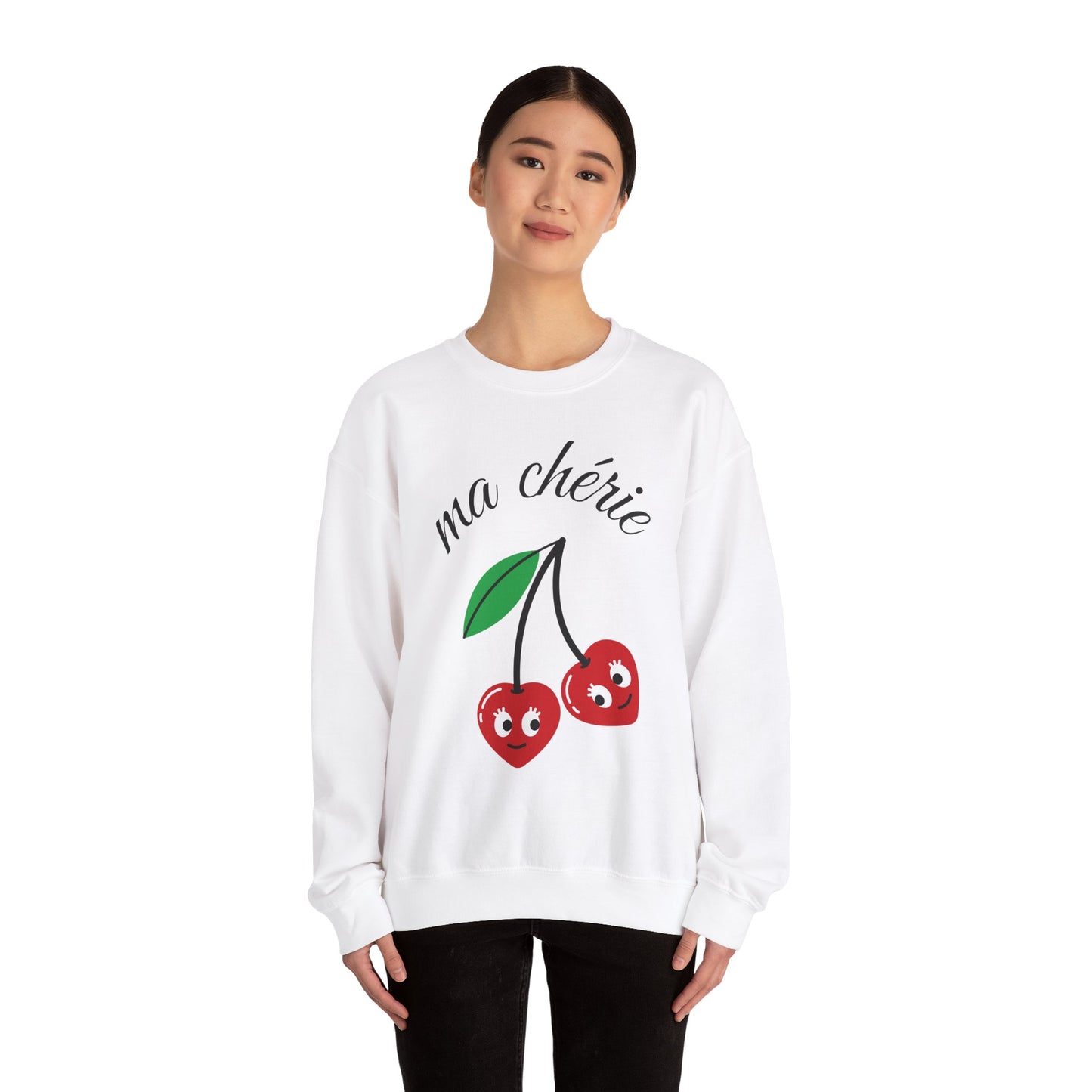 Cute Cherry Graphic Crewneck Sweatshirt - 'ma chérie'