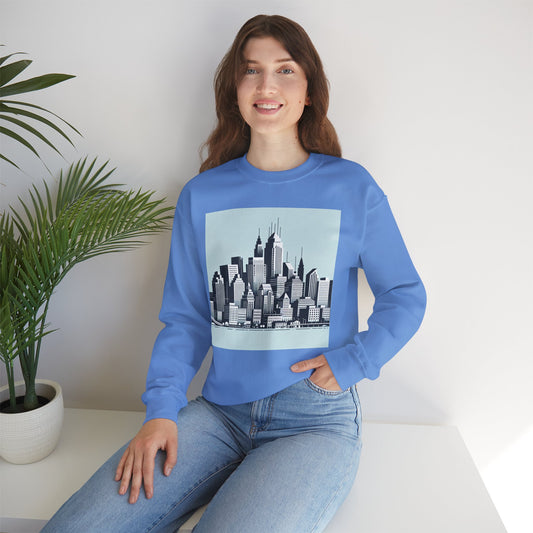 Cityscape Unisex Heavy Blend™ Crewneck Sweatshirt - Cozy Urban Vibes