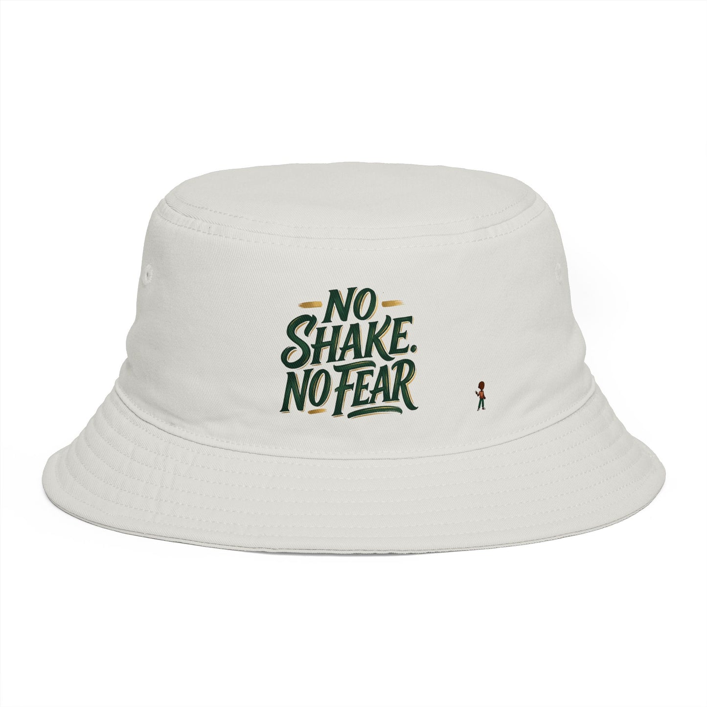No Shake No Fear Bucket Hat — Retro Motivational Outdoor Bucket Hat