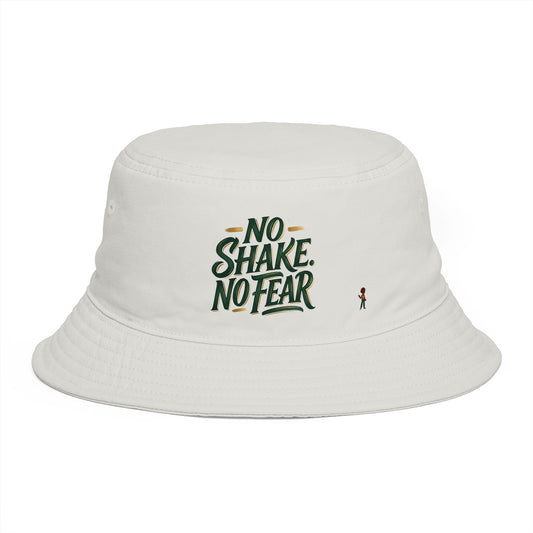 No Shake No Fear Bucket Hat — Retro Motivational Outdoor Bucket Hat