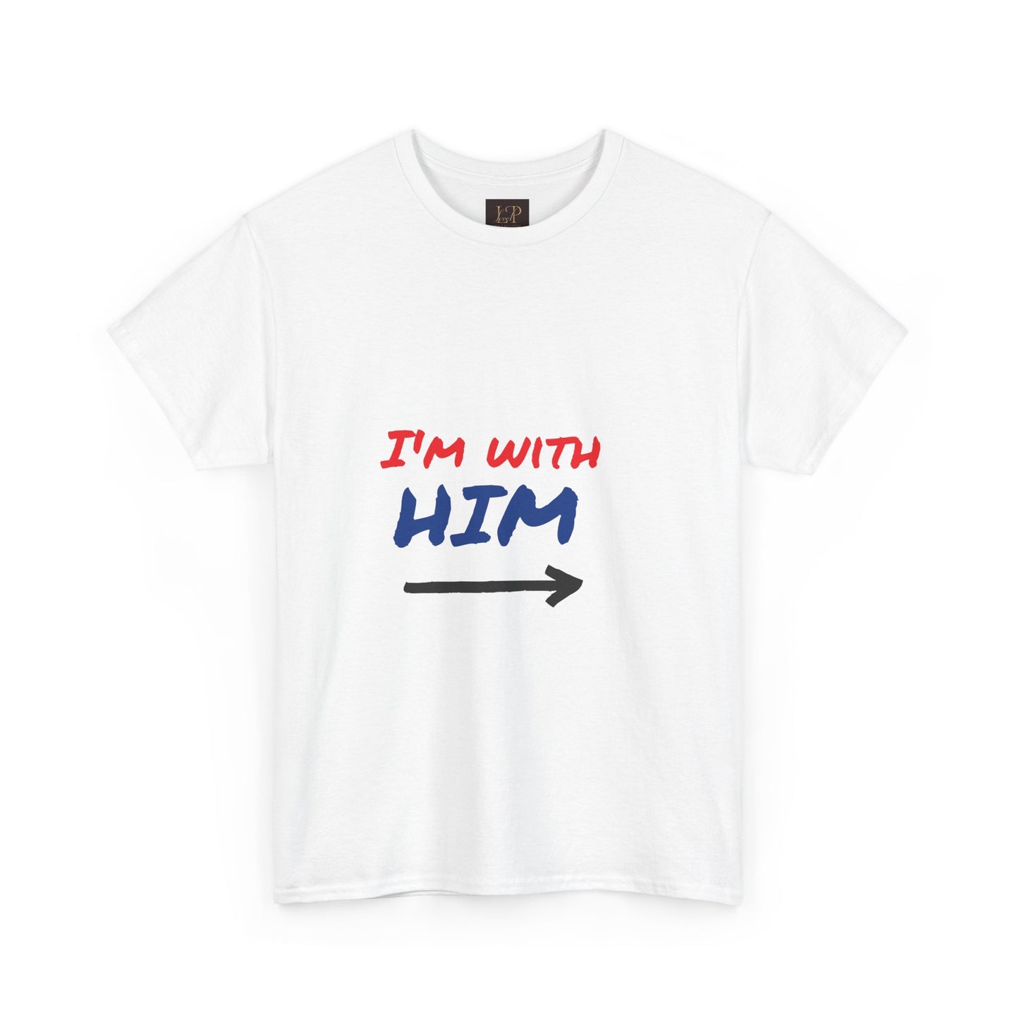 I'm With Him Unisex Heavy Cotton Tee - Casual Statement Tee for Any Occasion