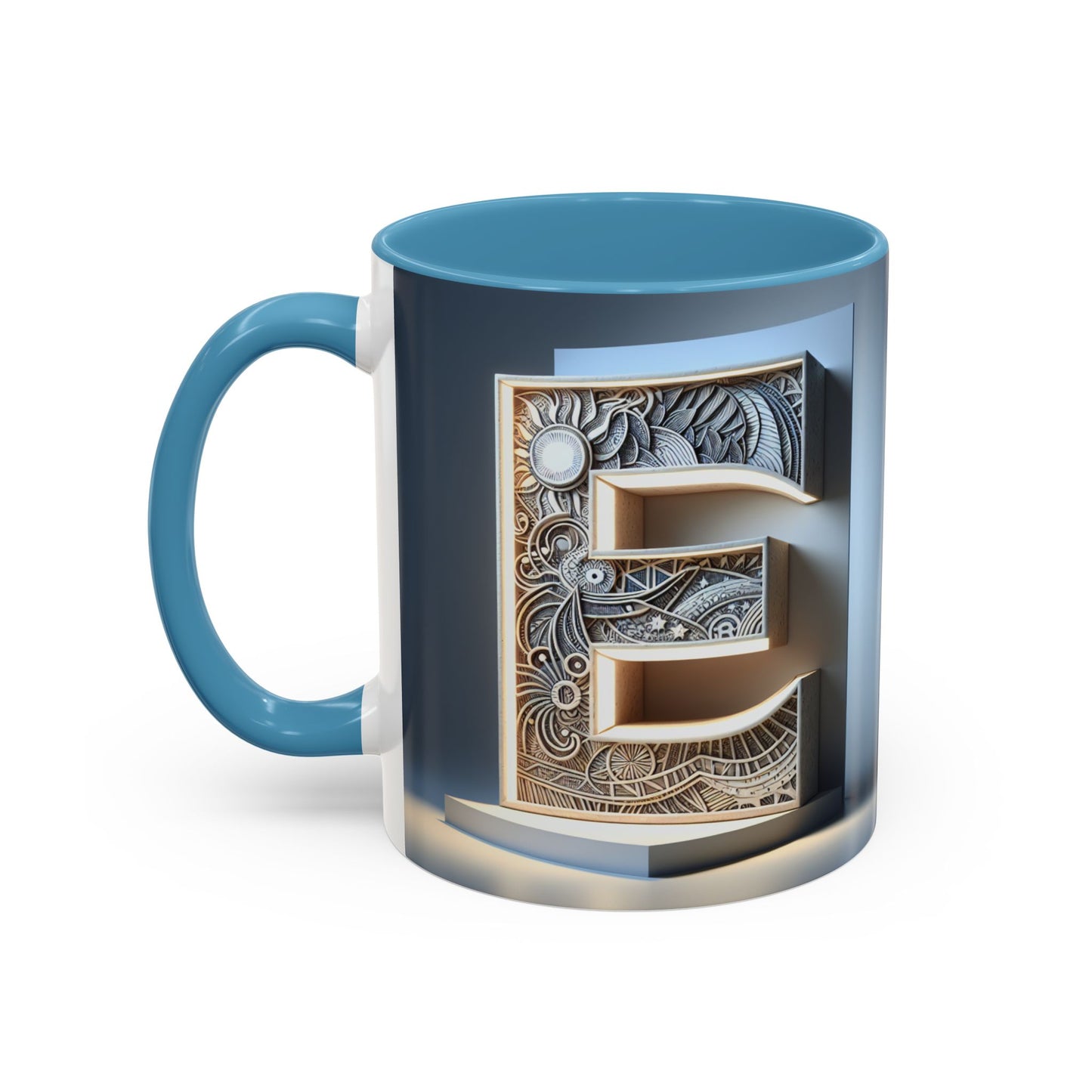 Personalized Elegant Accent Coffee Mug - Unique Monogram Design for Home or Office