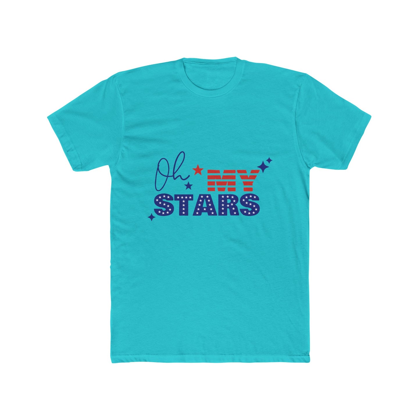 Patriotic Unisex Cotton Crew Tee - "Oh My Stars" Design