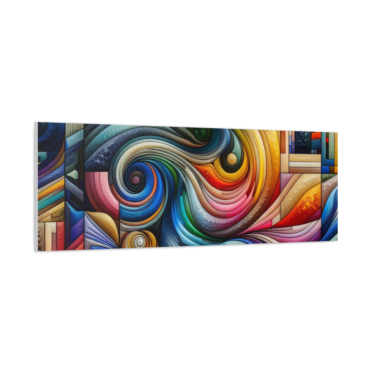 Vibrant Abstract Swirl Matte Canvas Art - Colorful Home Decor