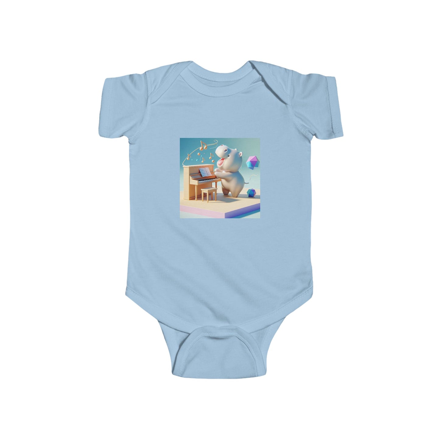 Musical Bear Infant Bodysuit - Cute Cartoon Baby Onesie for Newborns