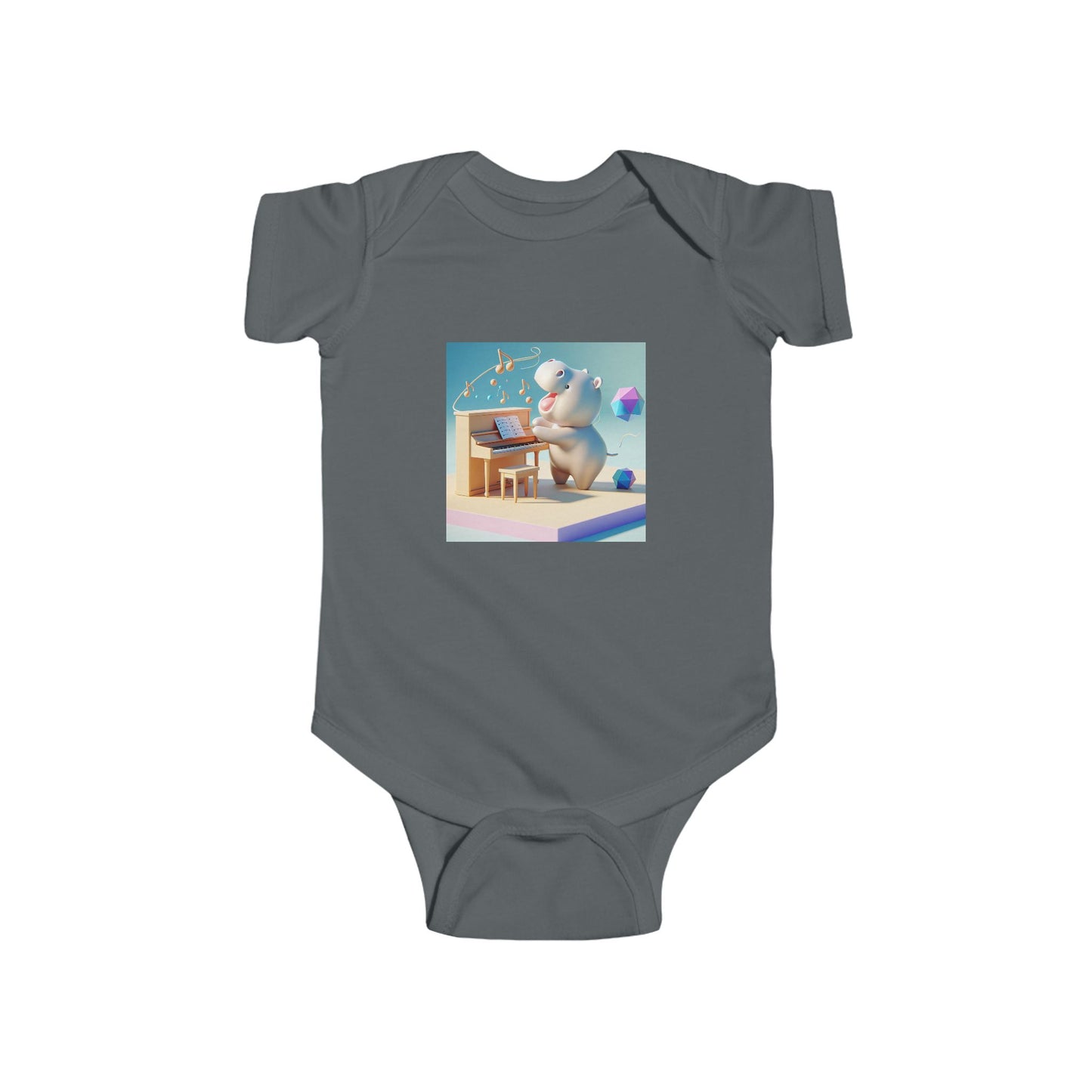 Musical Bear Infant Bodysuit - Cute Cartoon Baby Onesie for Newborns