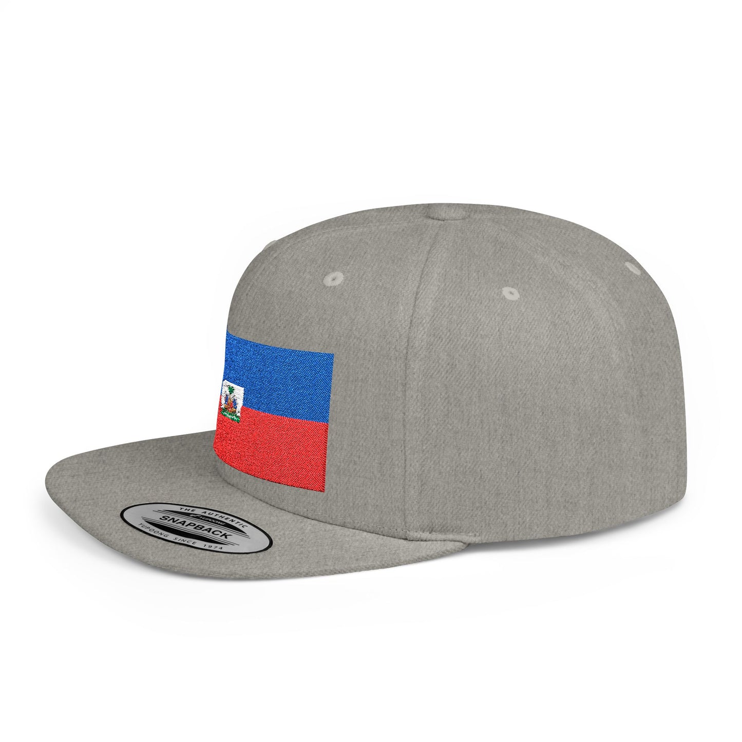 Haitian Flag Flat Bill Snapback Cap - Stylish Headwear for Cultural Celebrations