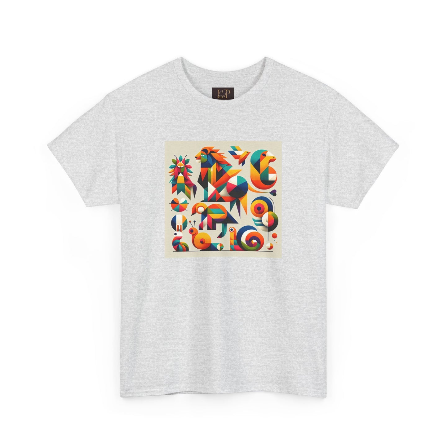 Vibrant Unisex Heavy Cotton Tee - Colorful Abstract Design