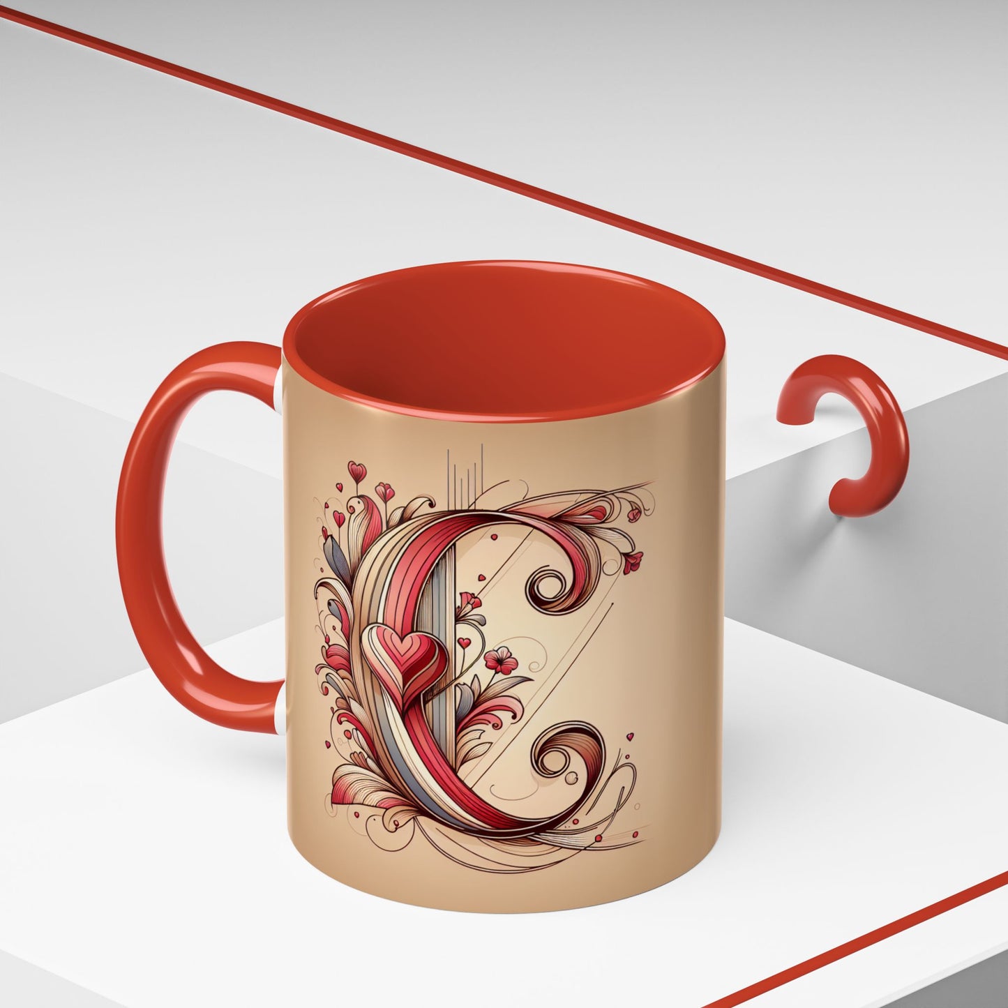 Whimsical Heart Accent Coffee Mug - Perfect for Gifts and Home Decor