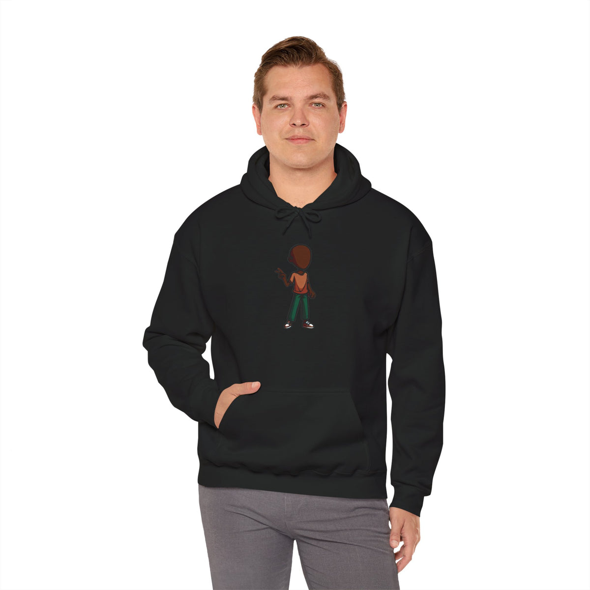 Make Haiti The Pearl of the Antilles Again Hoodie — Cartoon Figure Back Print