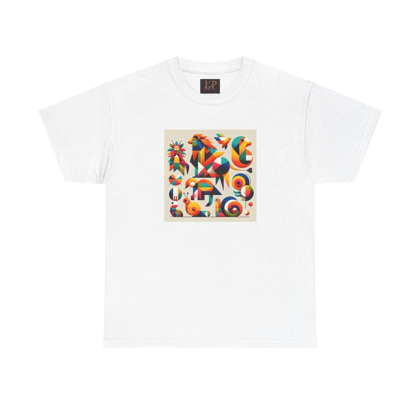 Vibrant Unisex Heavy Cotton Tee - Colorful Abstract Design