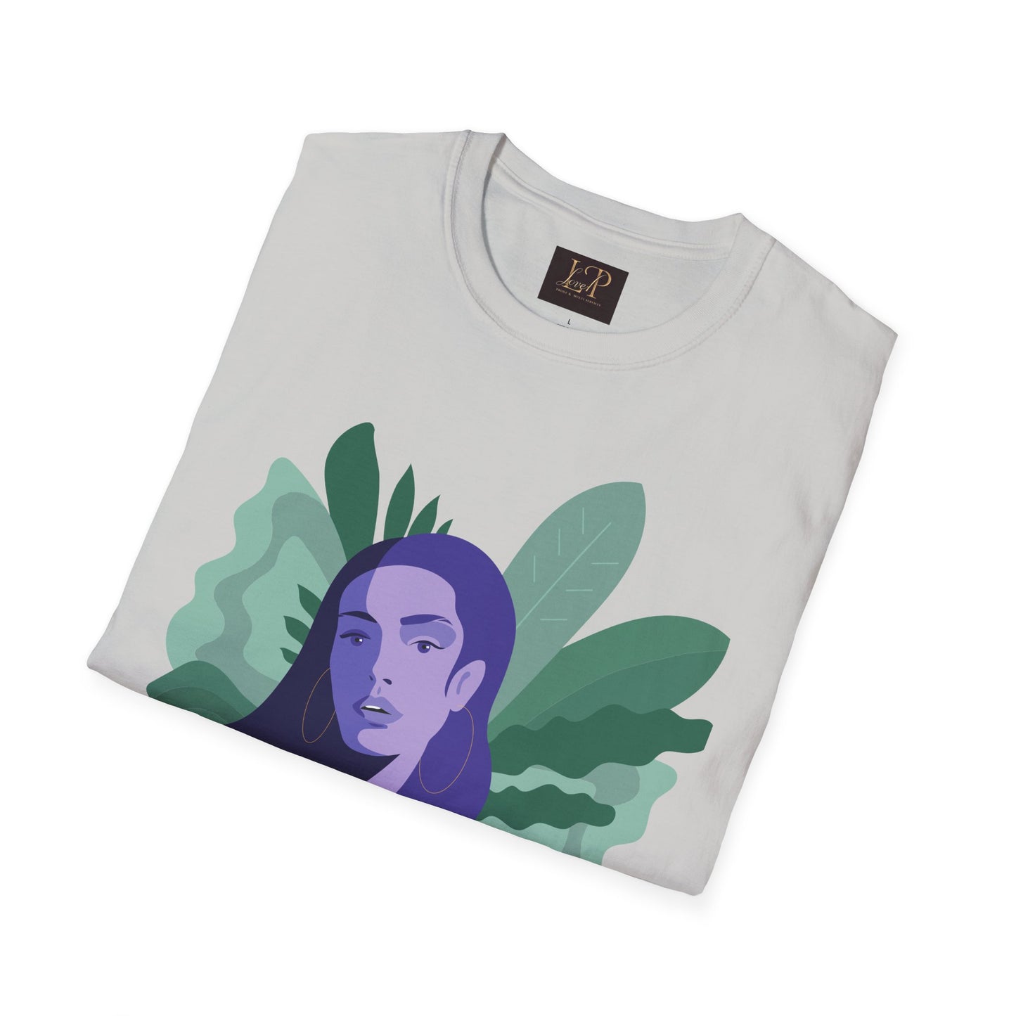 Chic Botanical Portrait T-Shirt for Nature Lovers