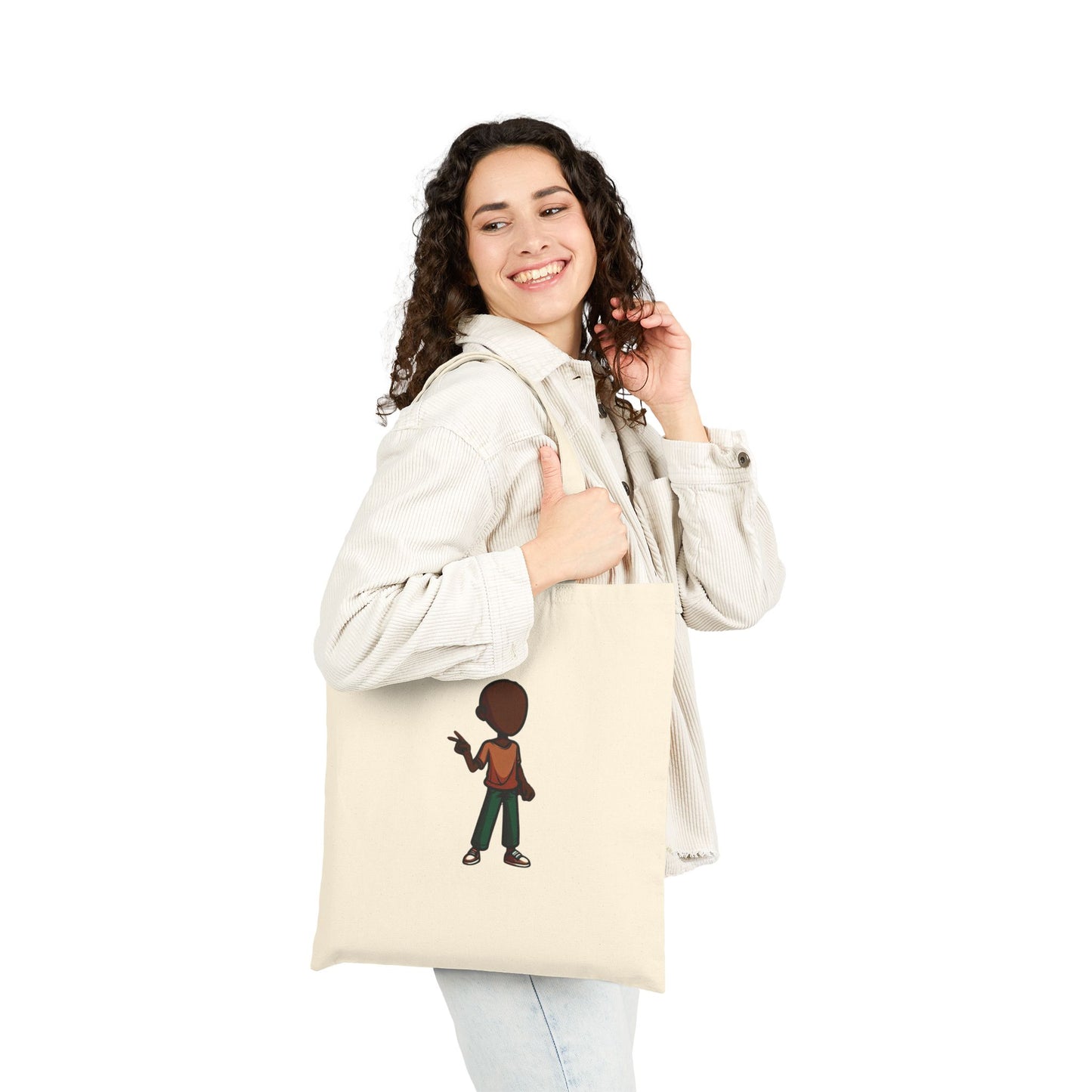 Canvas Tote Bag — Minimal Cartoon Kid Illustration Eco Shopper