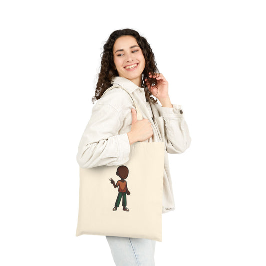 Canvas Tote Bag — Minimal Cartoon Kid Illustration Eco Shopper