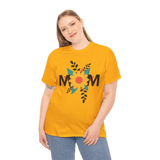 Mom Floral Unisex Heavy Cotton Tee - Perfect Gift for Mother's Day