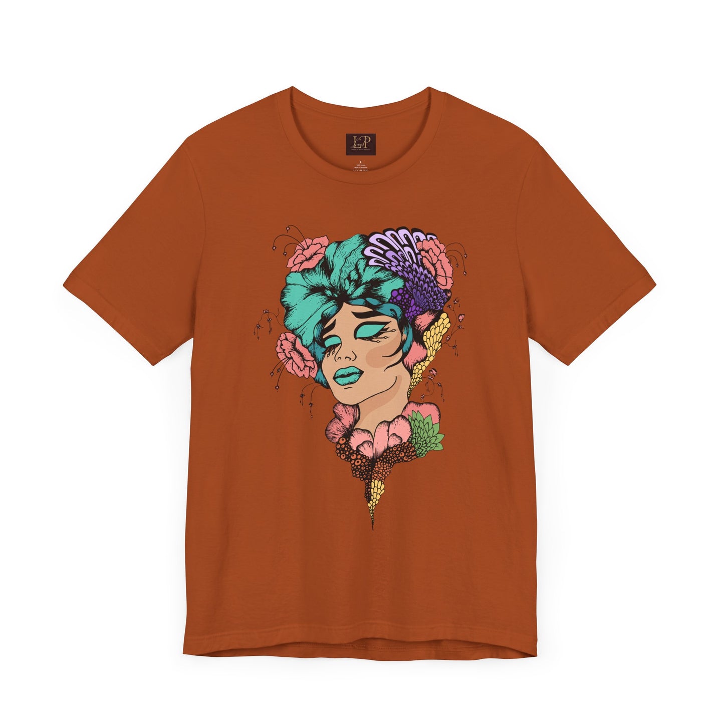 Artistic Floral Unisex Tee with Vibrant Design