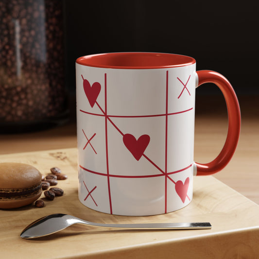 Love Tic Tac Toe Coffee Mug - Perfect for Valentine's Day and Romantic Moments