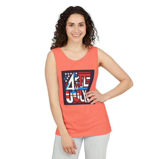Patriotic Fourth of July Tank Top, American Flag Tee, Summer Celebration Apparel, Unisex Graphic Shirt, USA Independence Day Outfit
