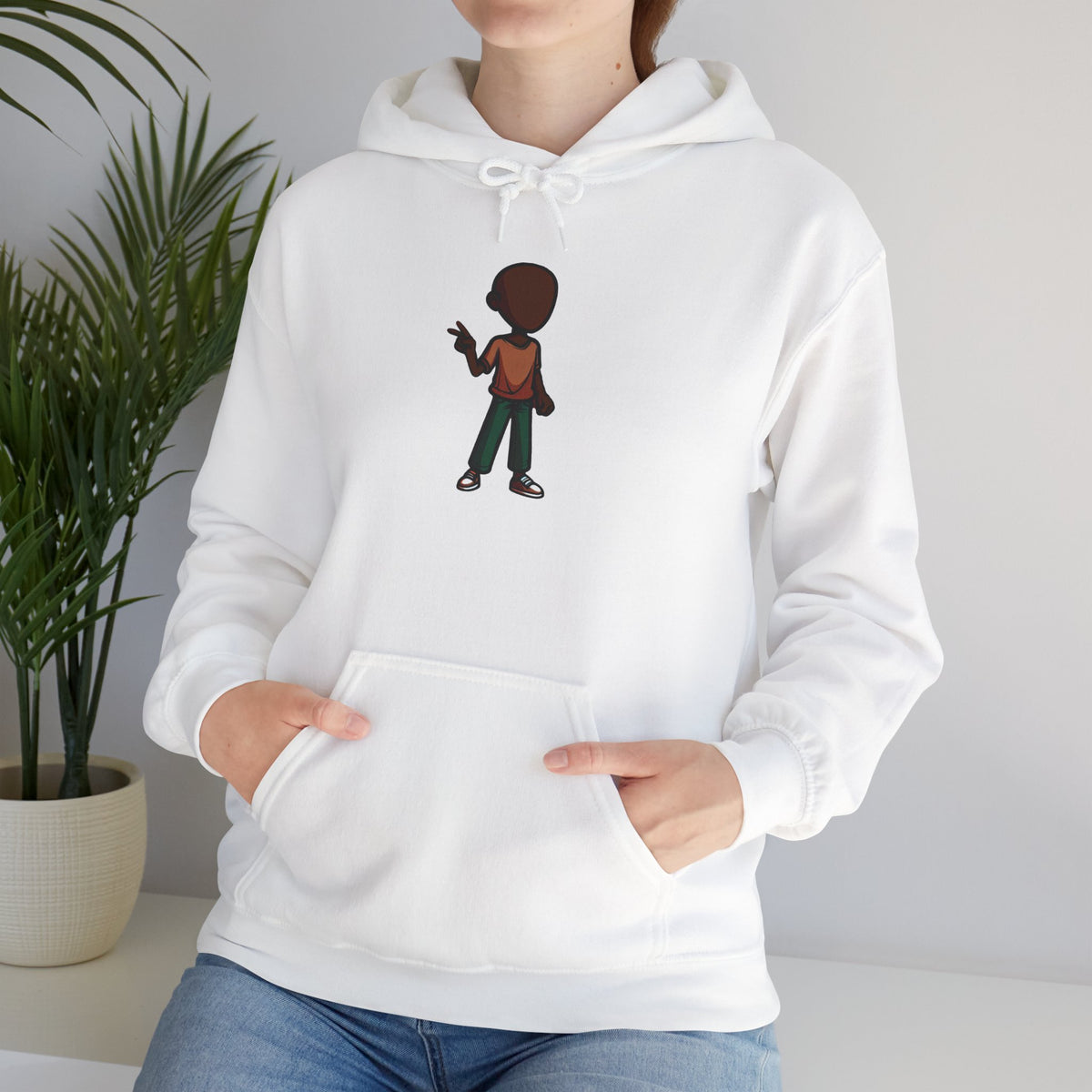 Make Haiti The Pearl of the Antilles Again Hoodie — Cartoon Figure Back Print