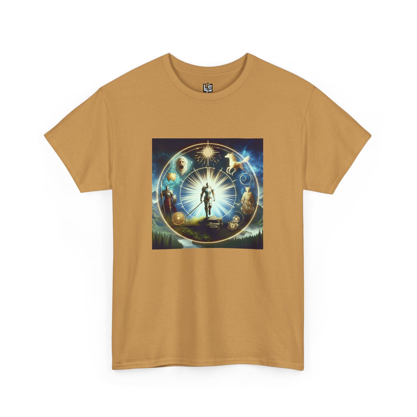 Cosmic Connection Unisex Heavy Cotton Tee - Celestial Design for Star Lovers