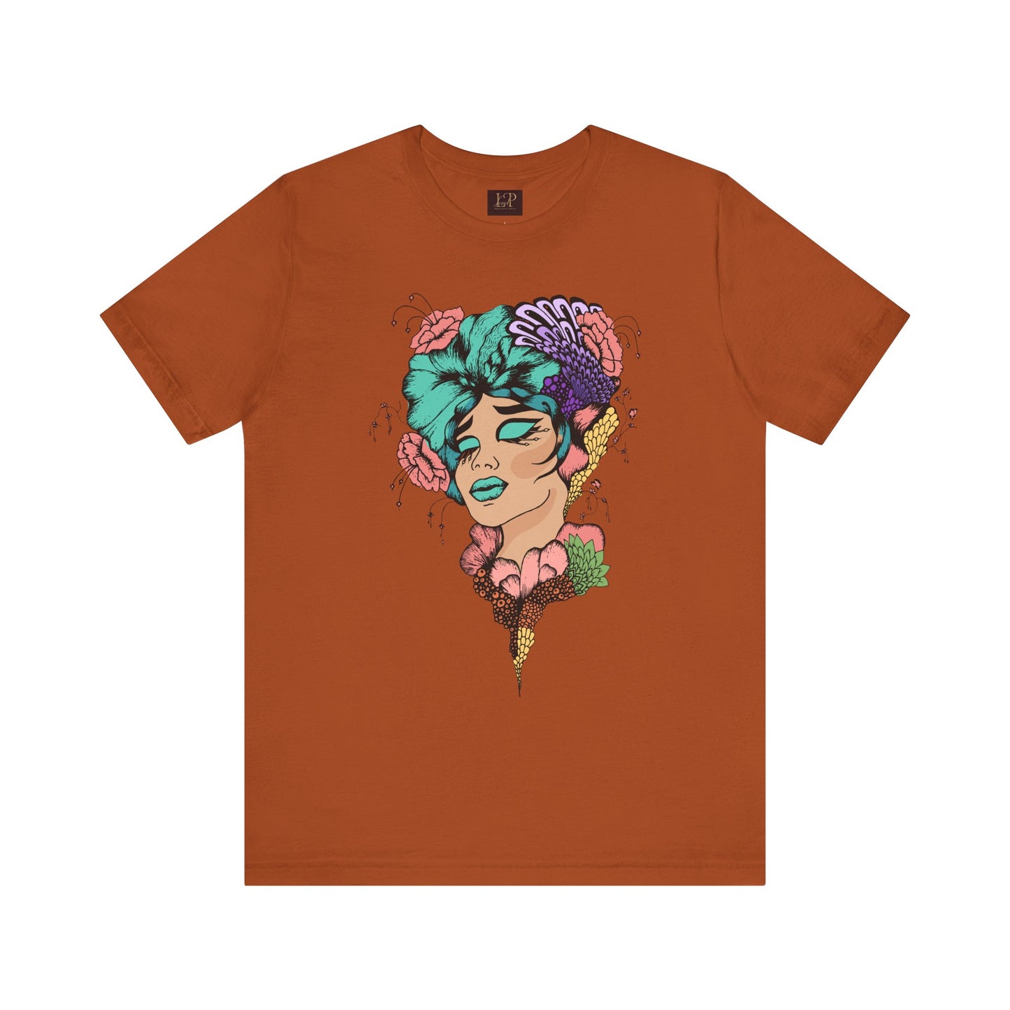 Artistic Floral Unisex Tee with Vibrant Design