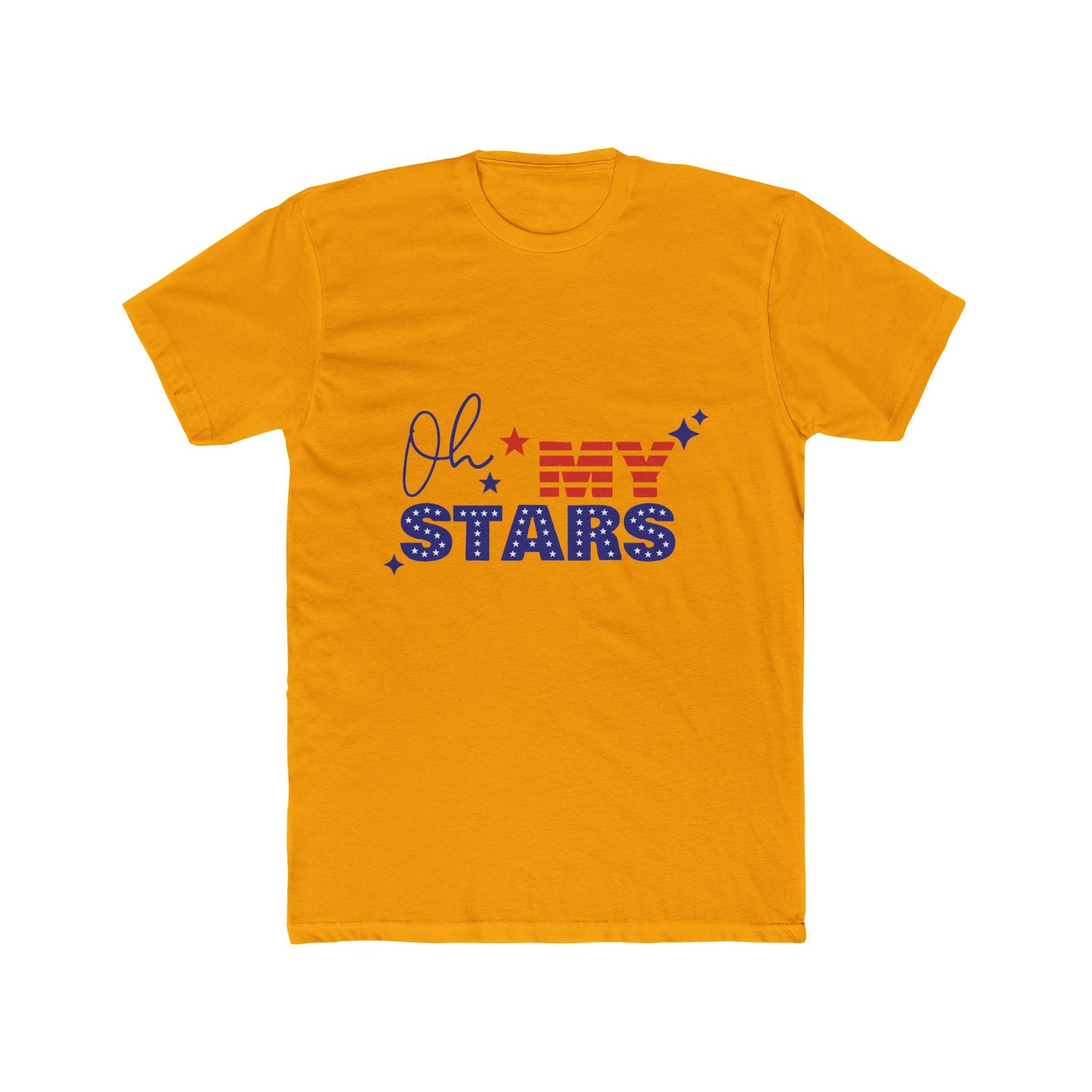 Patriotic Unisex Cotton Crew Tee - "Oh My Stars" Design