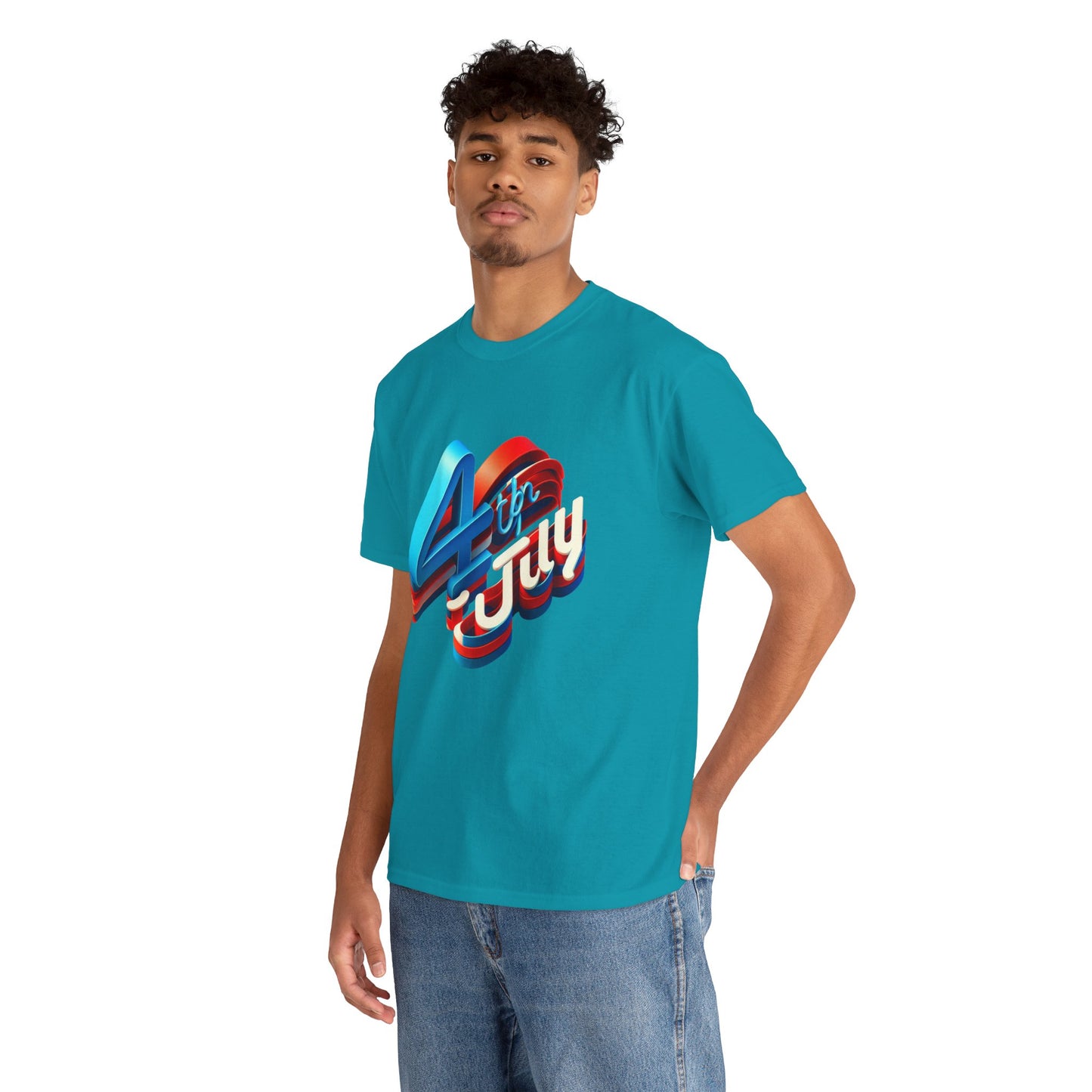 4th of July Unisex Heavy Cotton Tee, Patriotic Shirt, Independence Day Apparel, Summer Event T-Shirt, Casual Graphic Tee