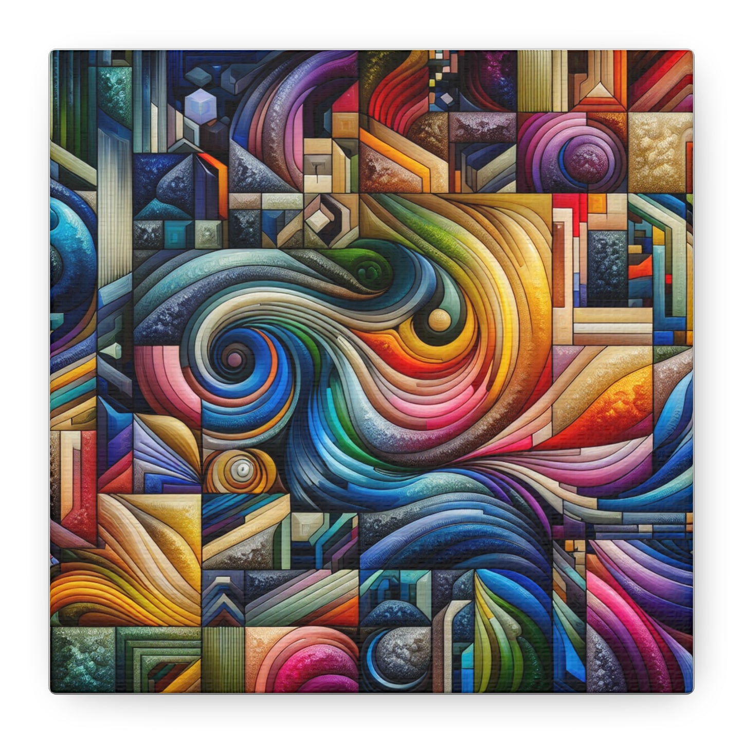 Vibrant Abstract Swirl Matte Canvas Art - Colorful Home Decor