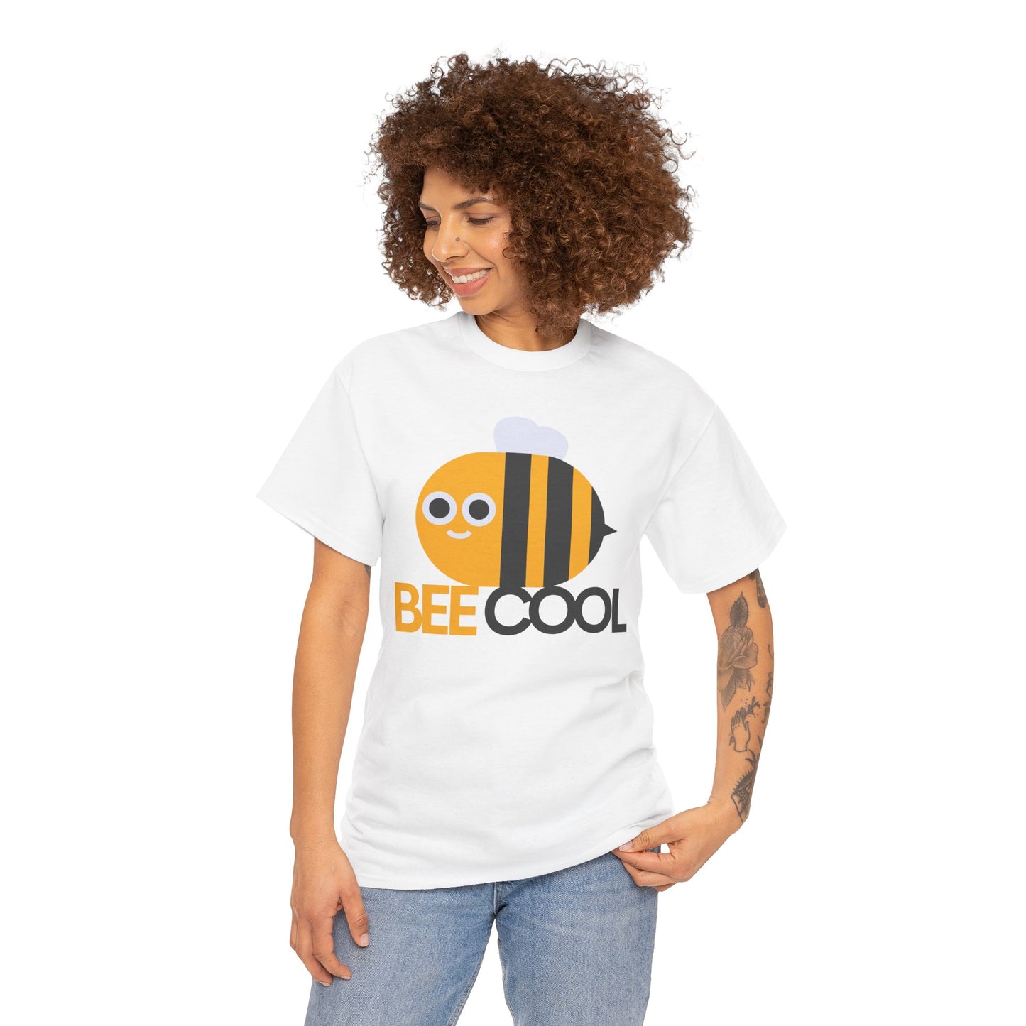 Bee Cool Unisex Heavy Cotton Tee - Fun and Quirky Graphic Shirt