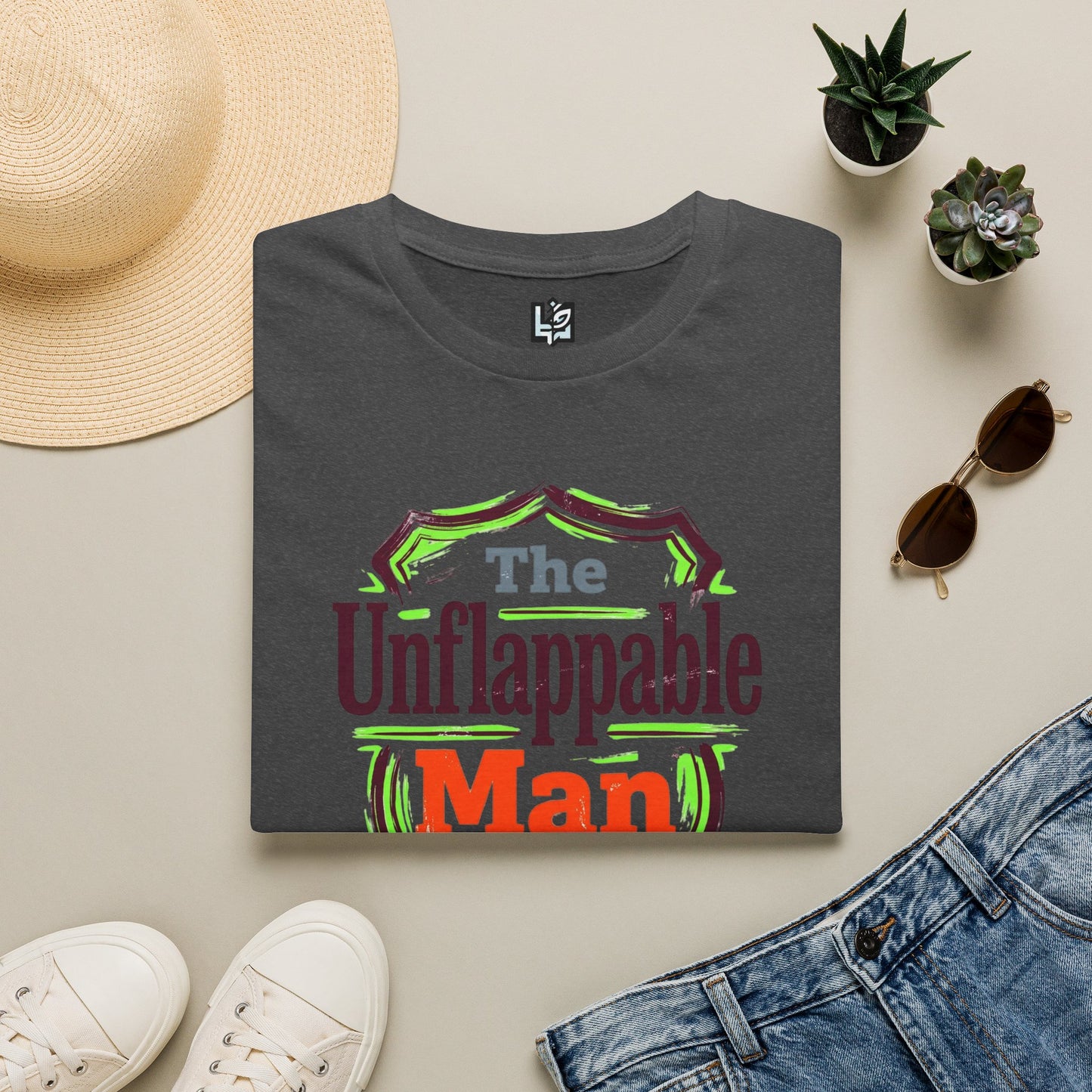 The Unflappable Man T-Shirt — Funny Retro Badge Graphic Tee