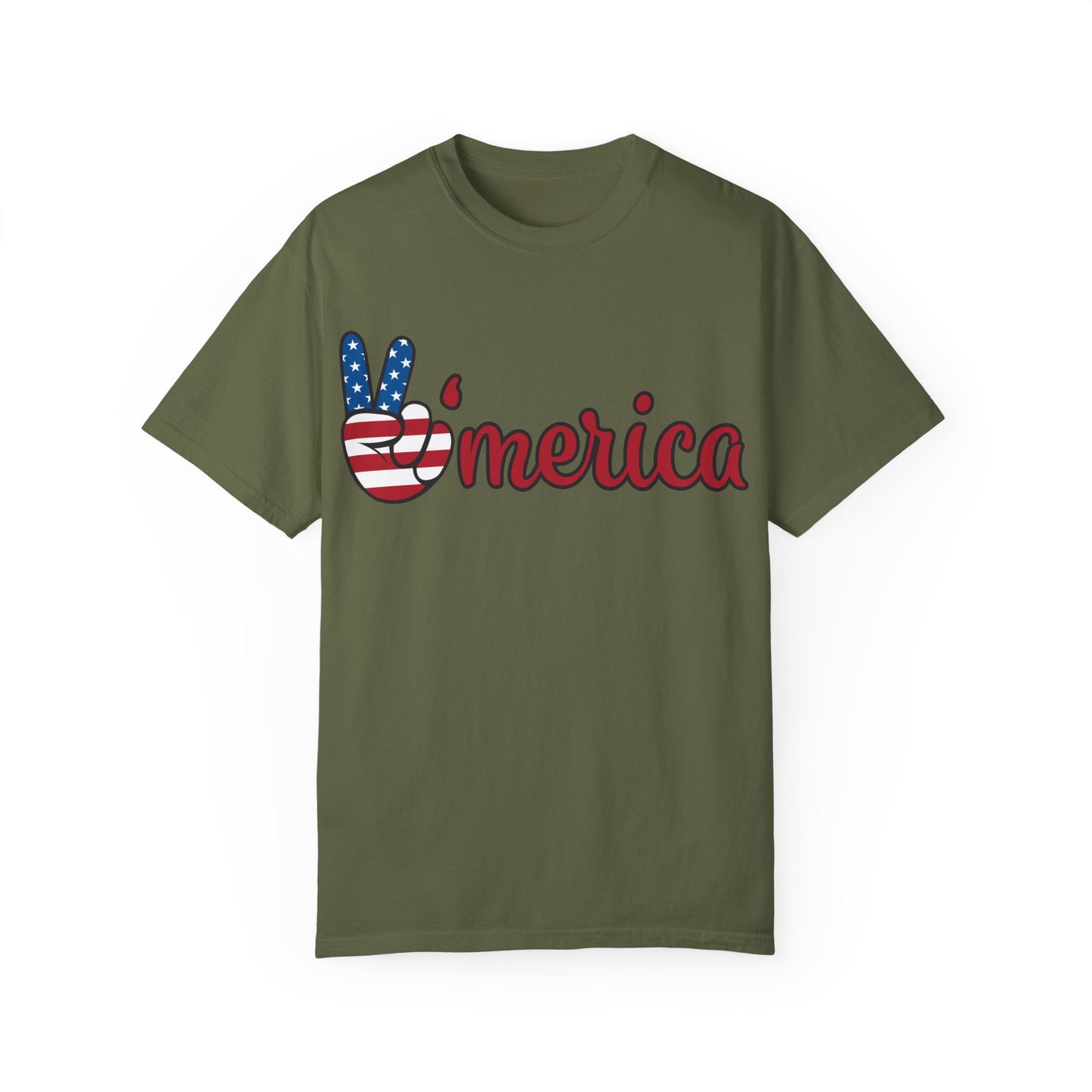 'Peace' Americana Unisex Garment-Dyed T-Shirt - Celebrate Freedom & Unity