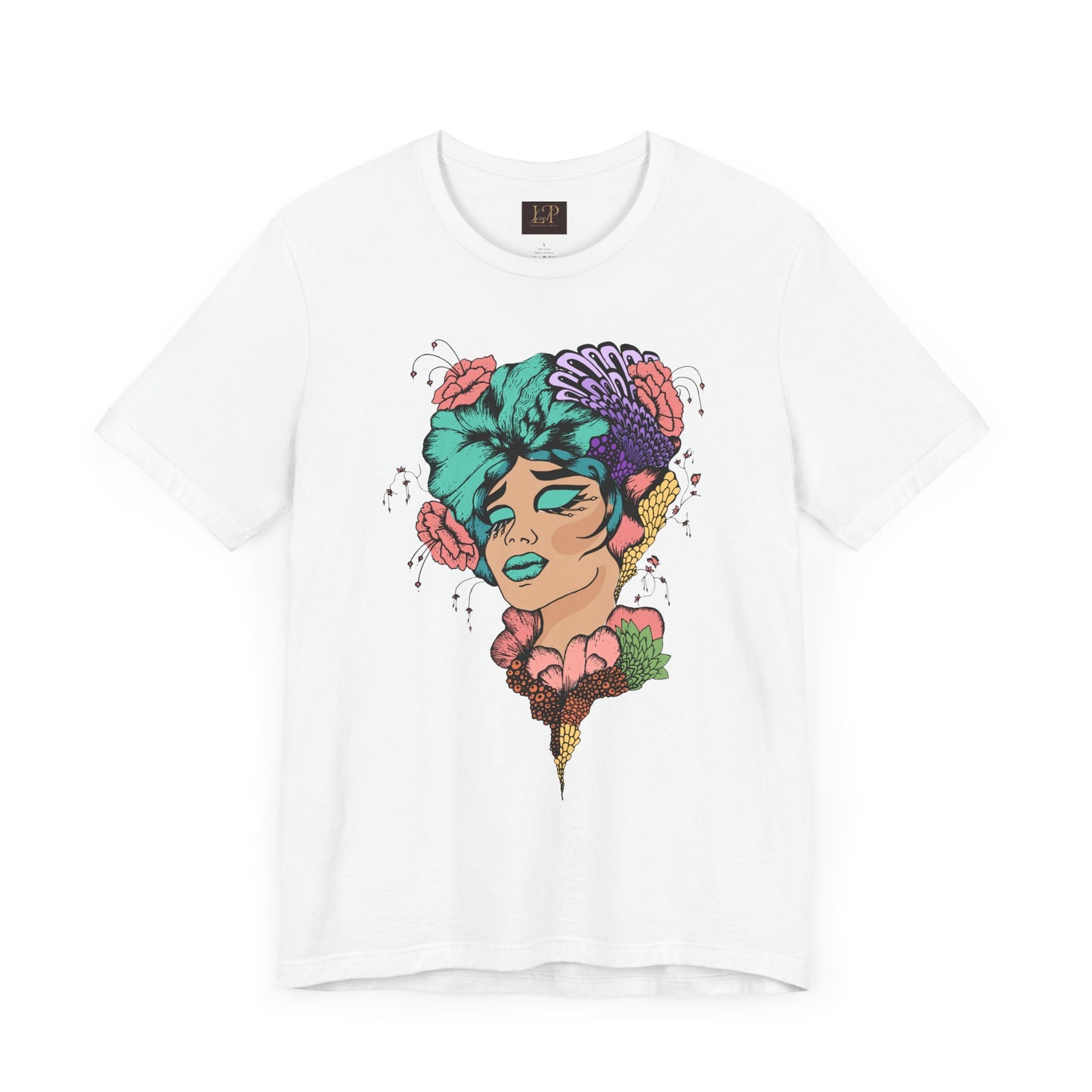 Artistic Floral Unisex Tee with Vibrant Design