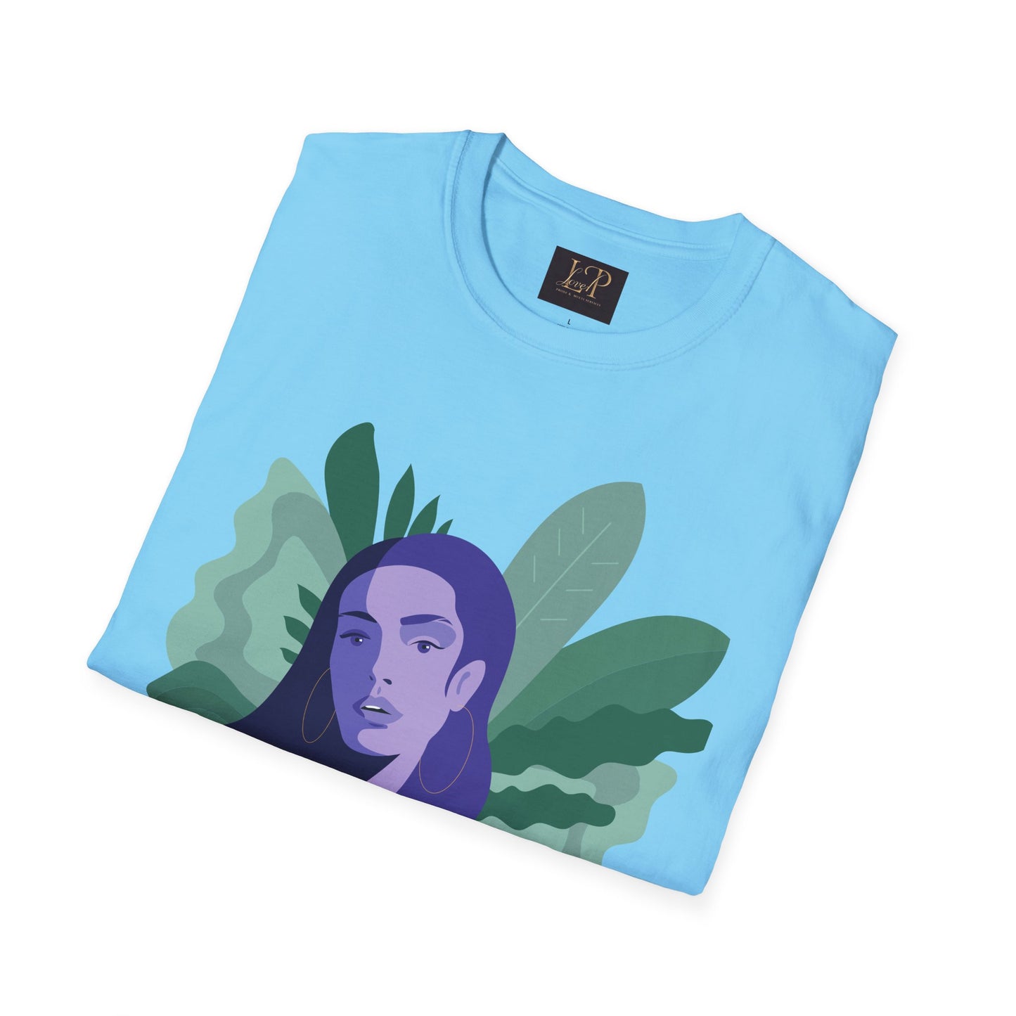Chic Botanical Portrait T-Shirt for Nature Lovers