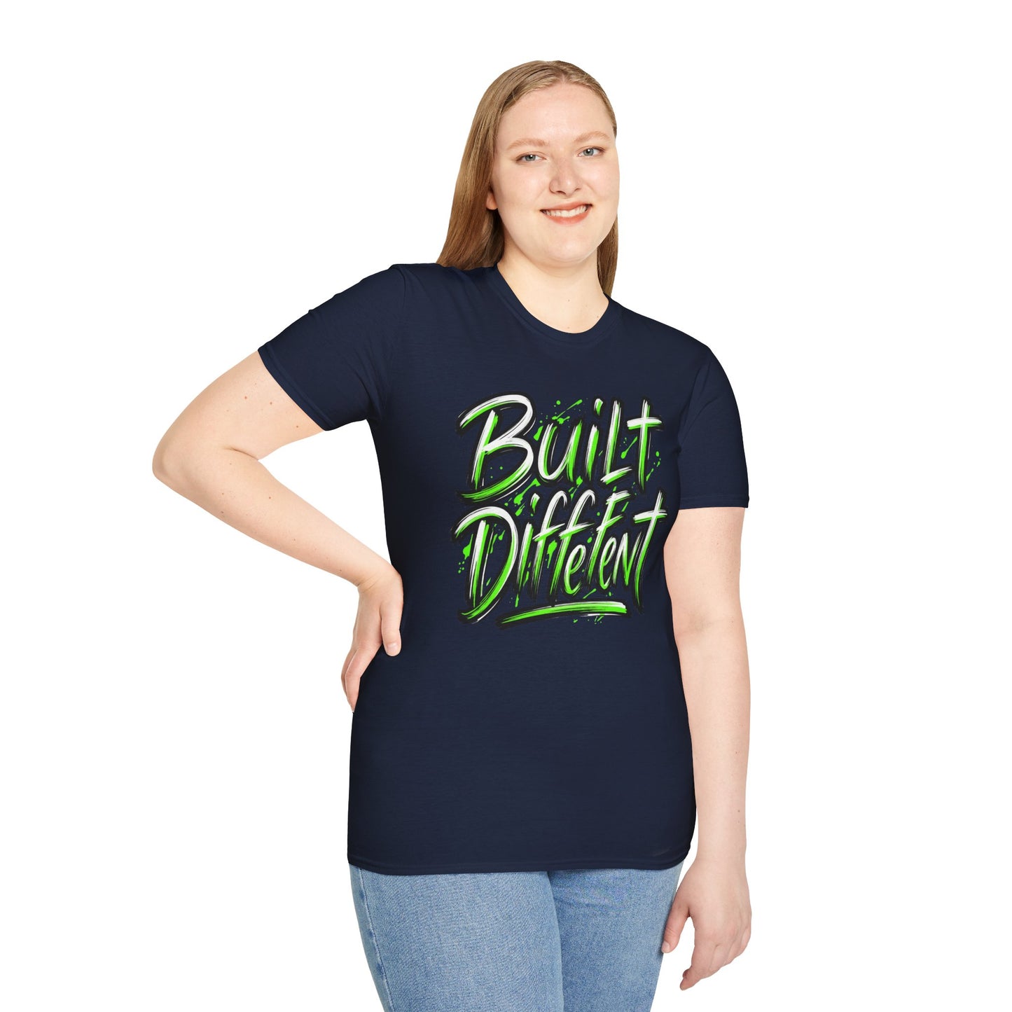 Built Different T-Shirt — Bold Neon Graffiti Tee