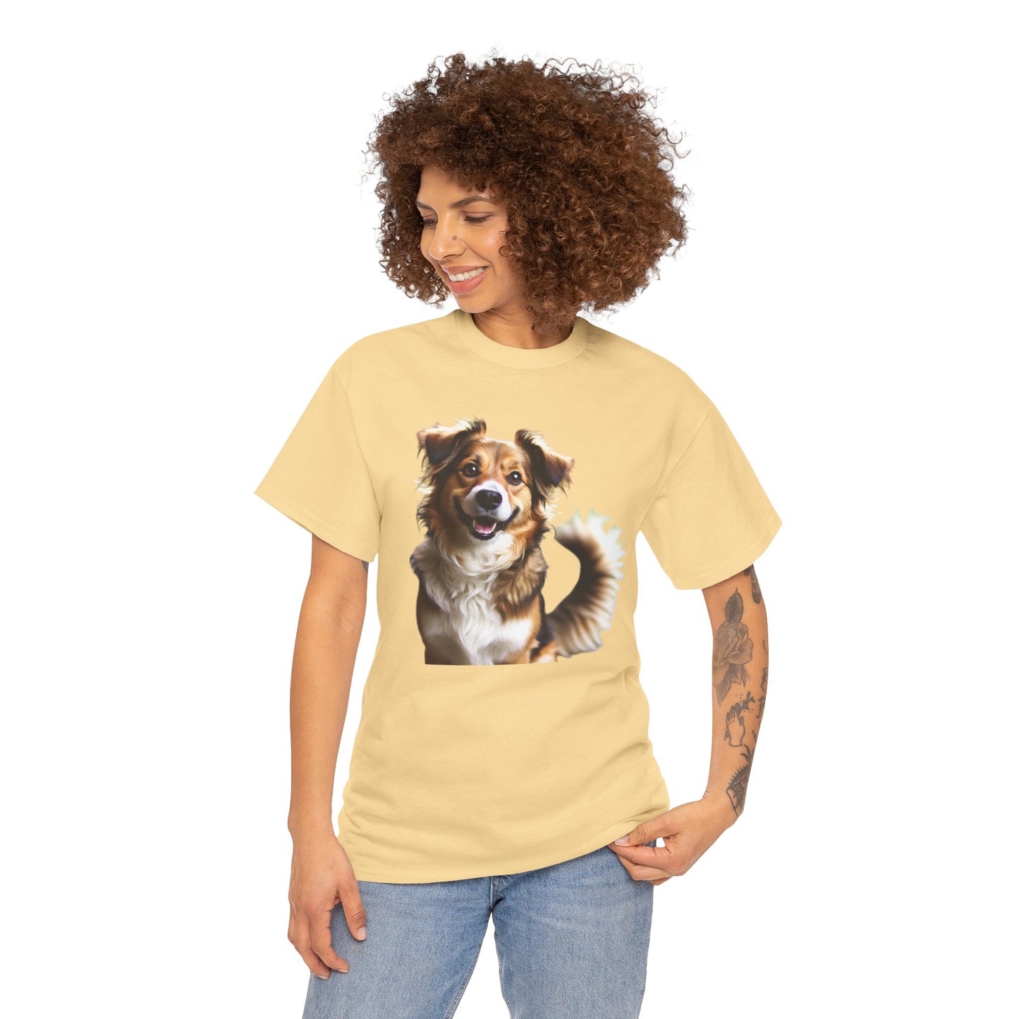 Happy Dog Unisex Heavy Cotton Tee - Perfect Gift for Pet Lovers