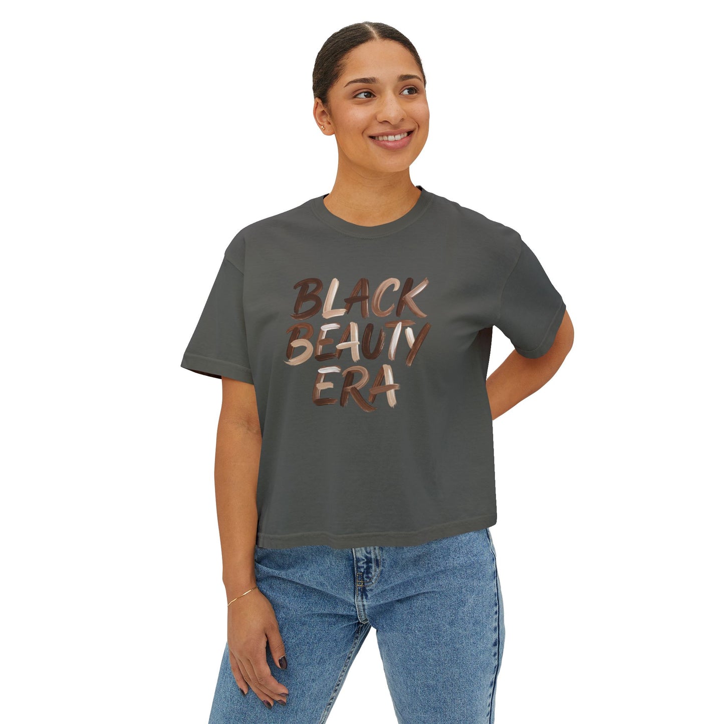 Black Beauty Era Boxy Tee — Women's Empowerment Graphic Shirt