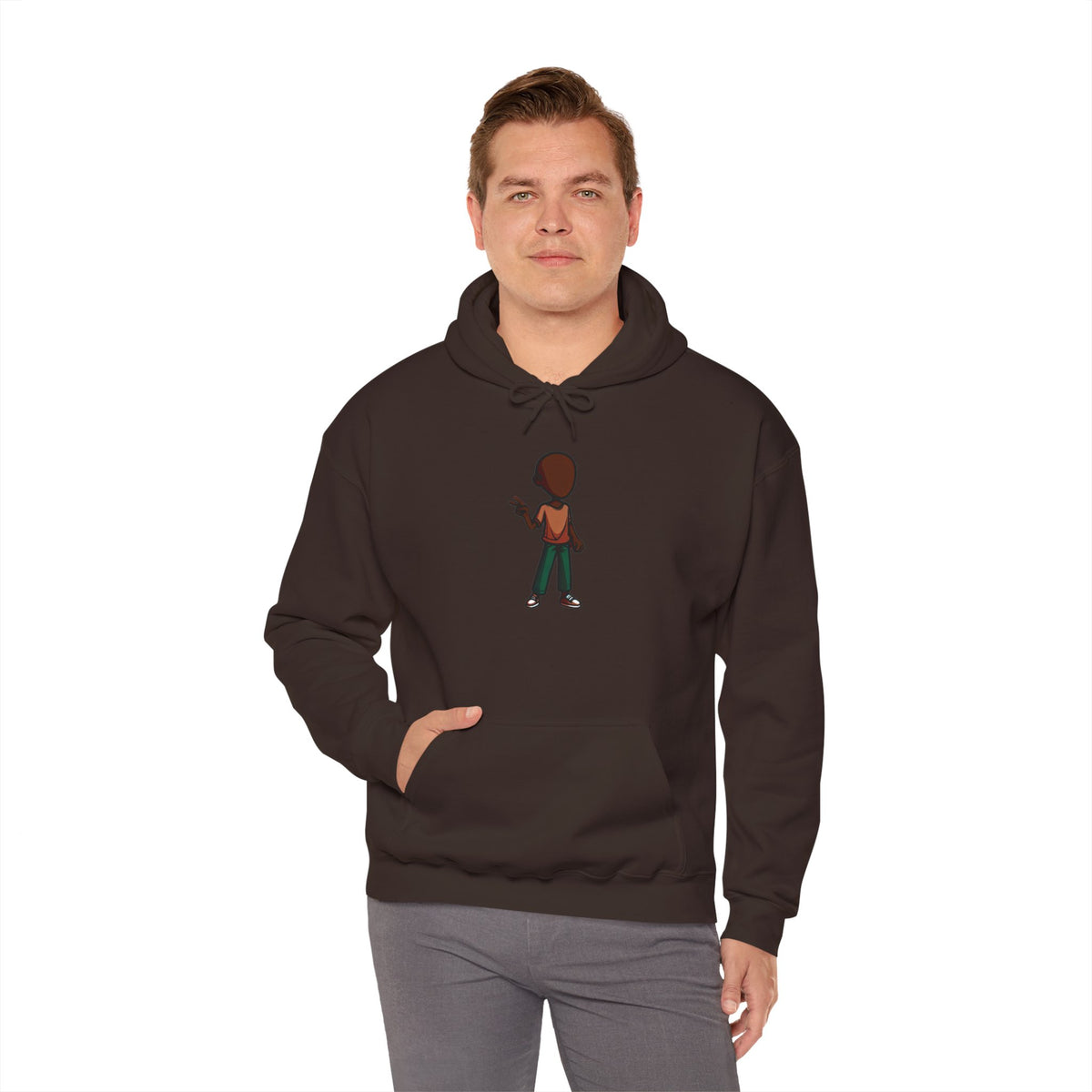 Make Haiti The Pearl of the Antilles Again Hoodie — Cartoon Figure Back Print